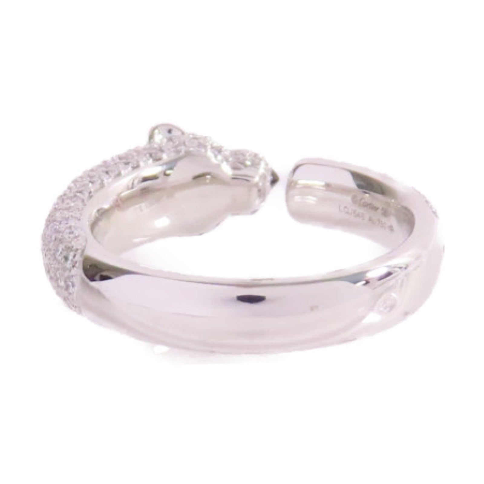 CARTIER 18K白金/鑽石Panthere De Cartier Diamond Ring戒指#58/US#8.25