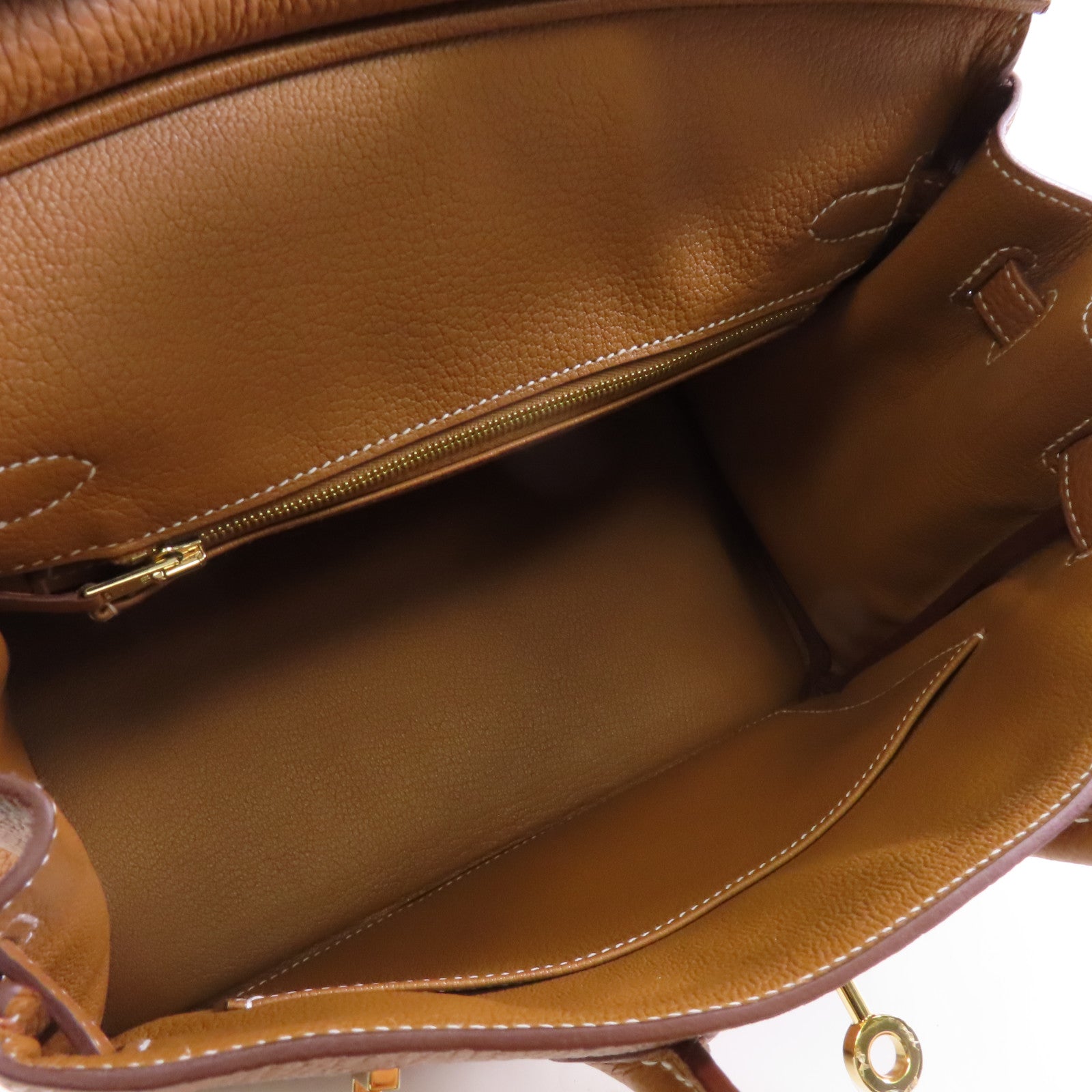 HERMES 【激減優惠】Togo皮革Birkin25金扣手挽袋Gold/棕色