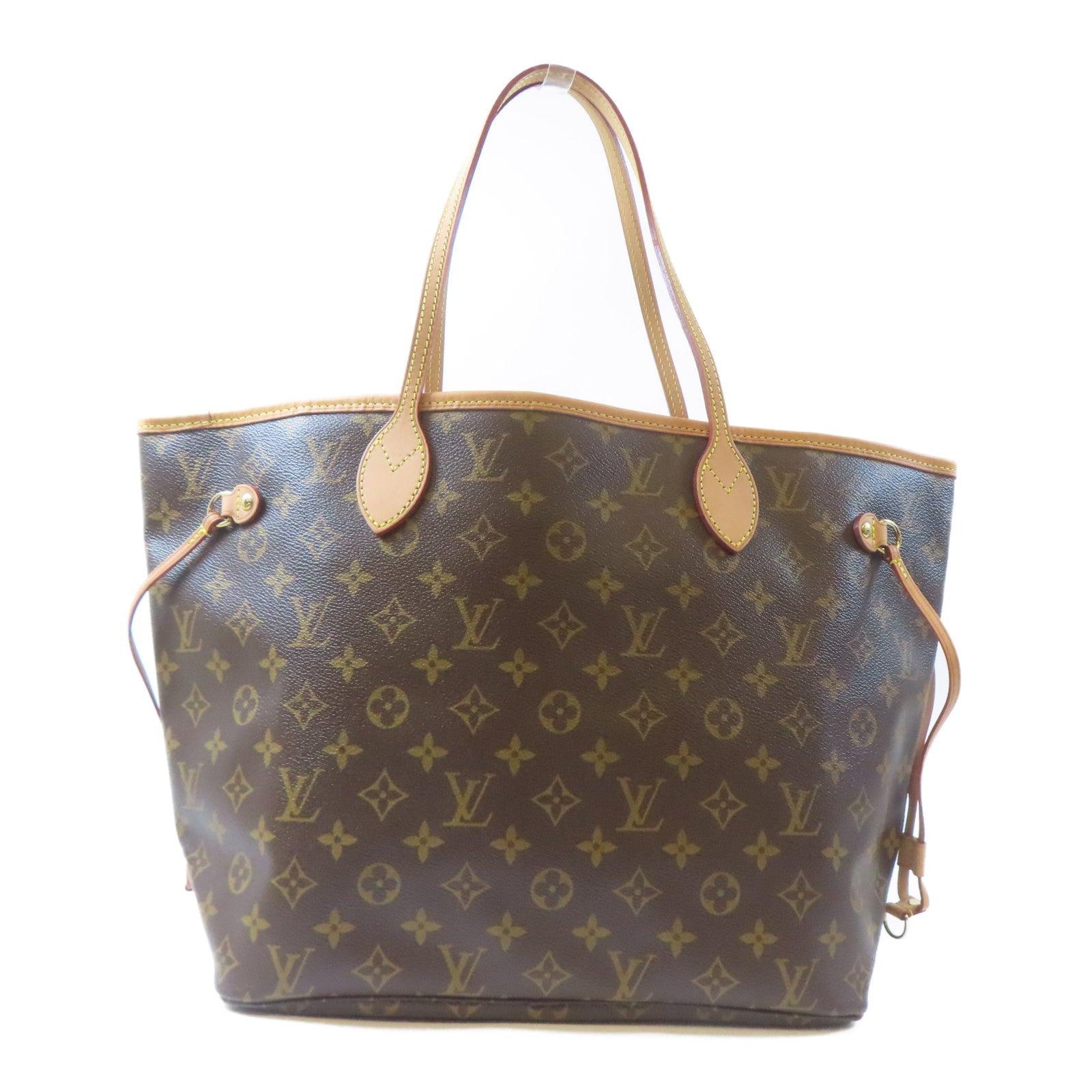 LOUIS VUITTON Monogram Neverfull MM金扣肩背袋啡色