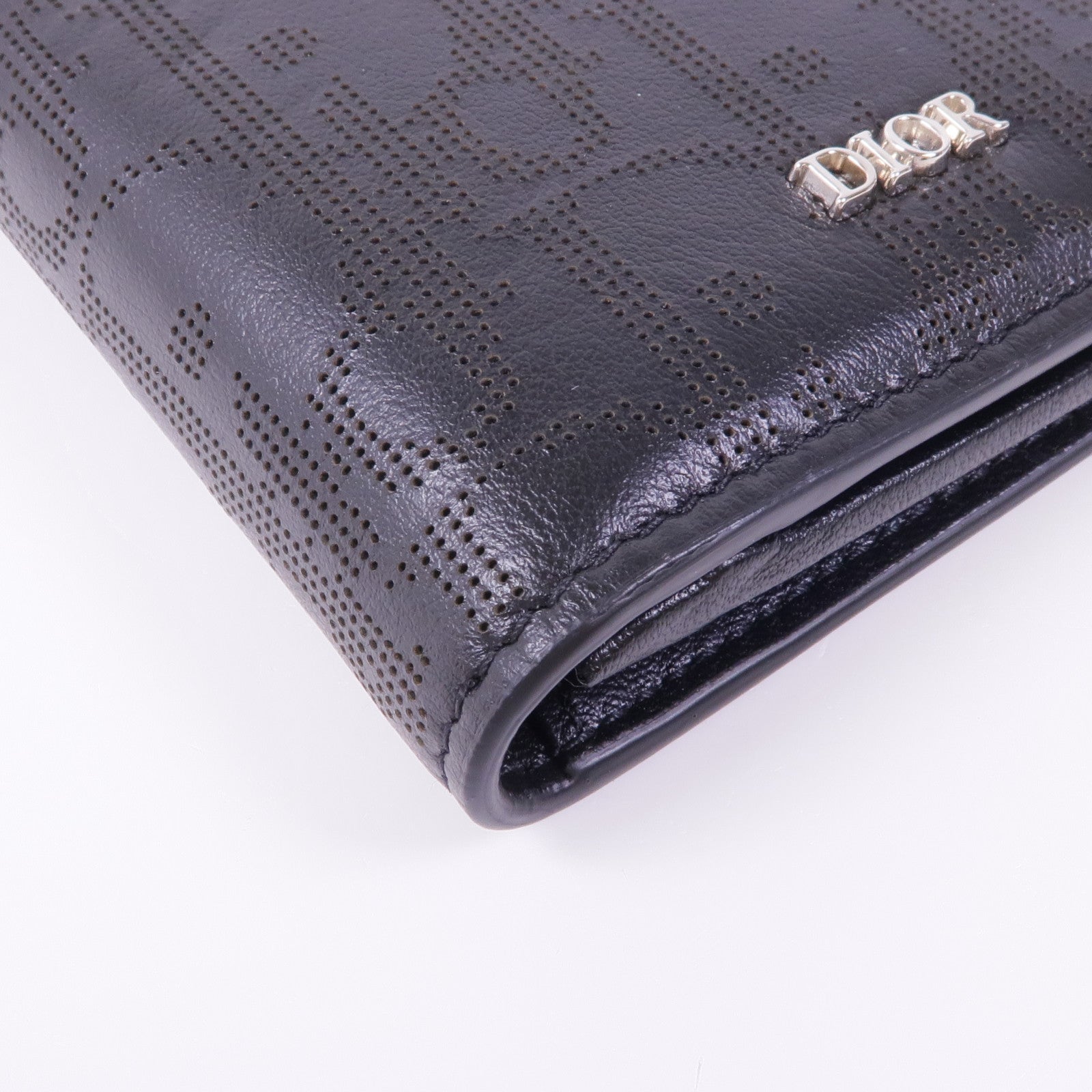 Dior 牛皮皮革Long Wallet銀扣長錢包