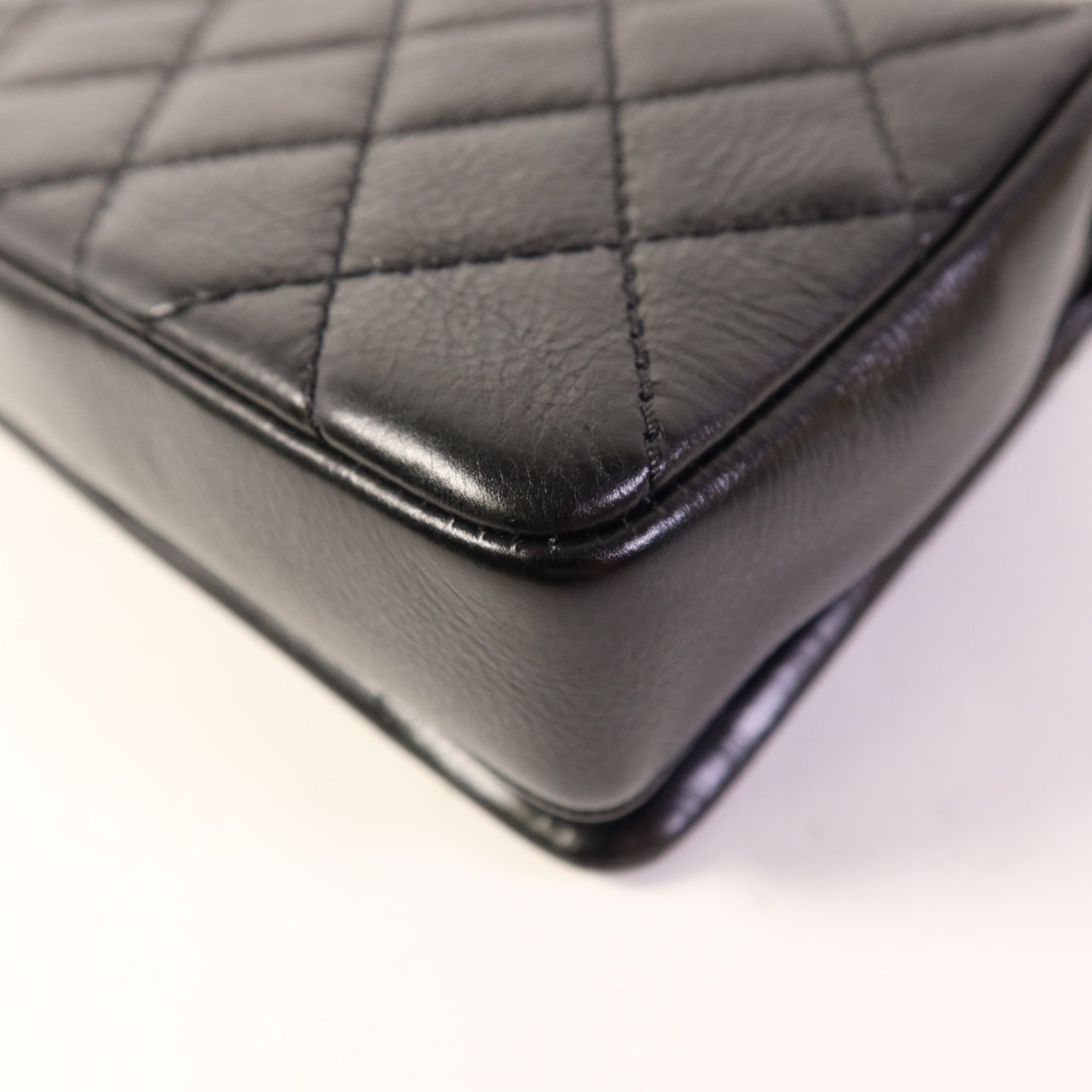 CHANEL 牛皮皮革Chain Shoulder銀扣鏈帶肩背袋