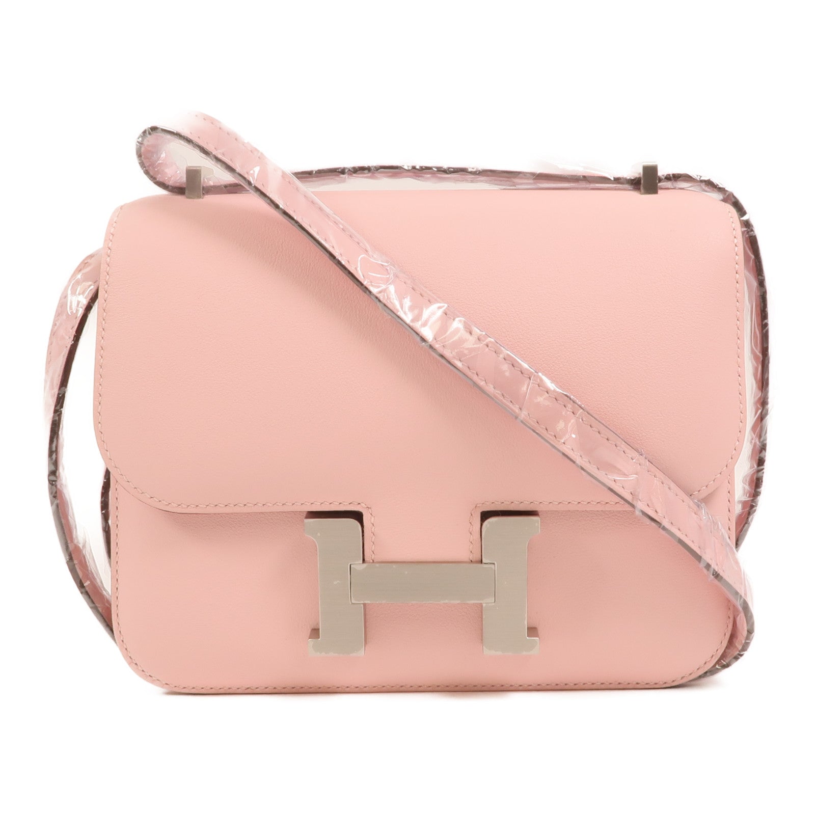 HERMES Swift皮革Constance Mini肩背袋Rose Sakura