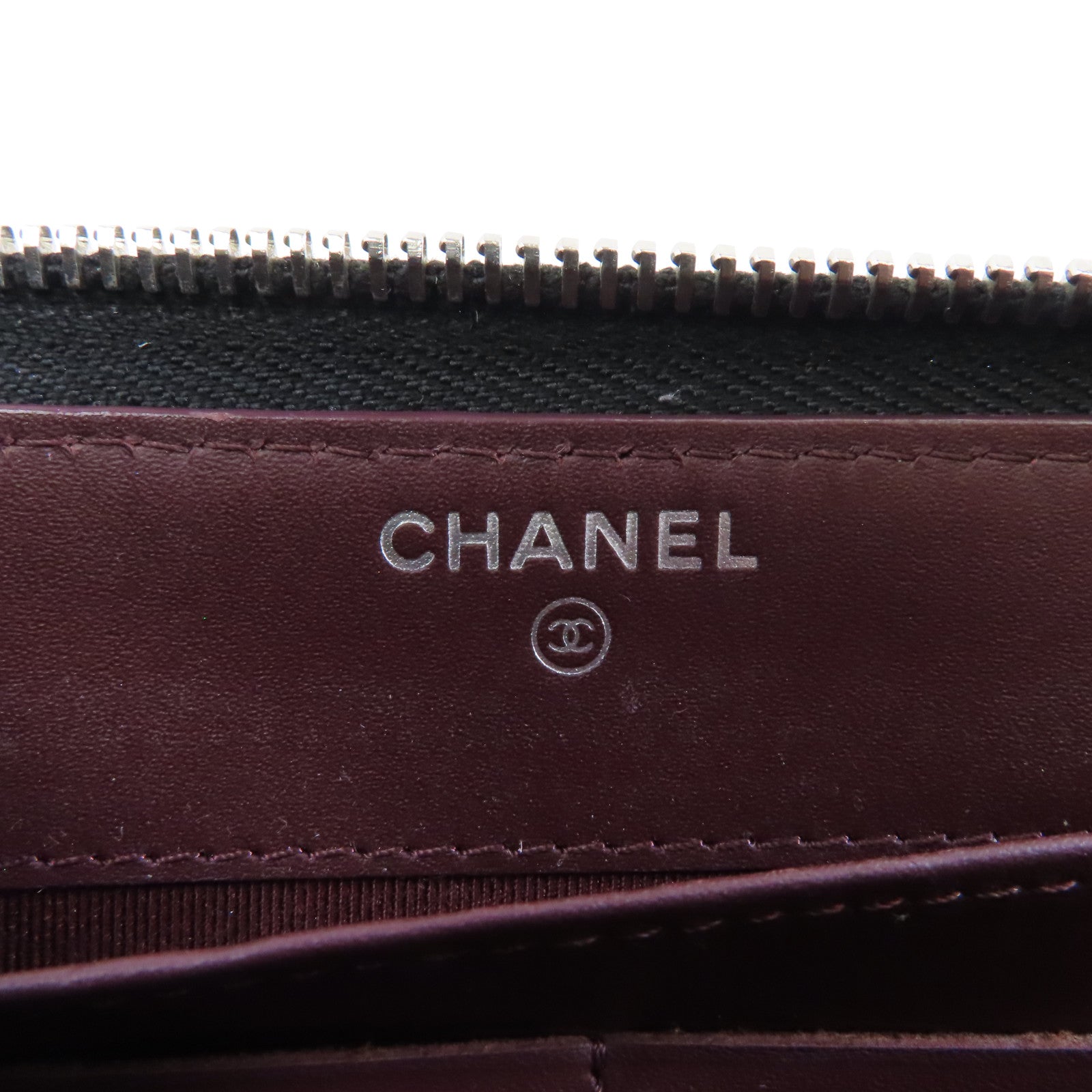 CHANEL 【激減優惠】菱格Caviar皮革Long Zipper銀扣長錢包黑色