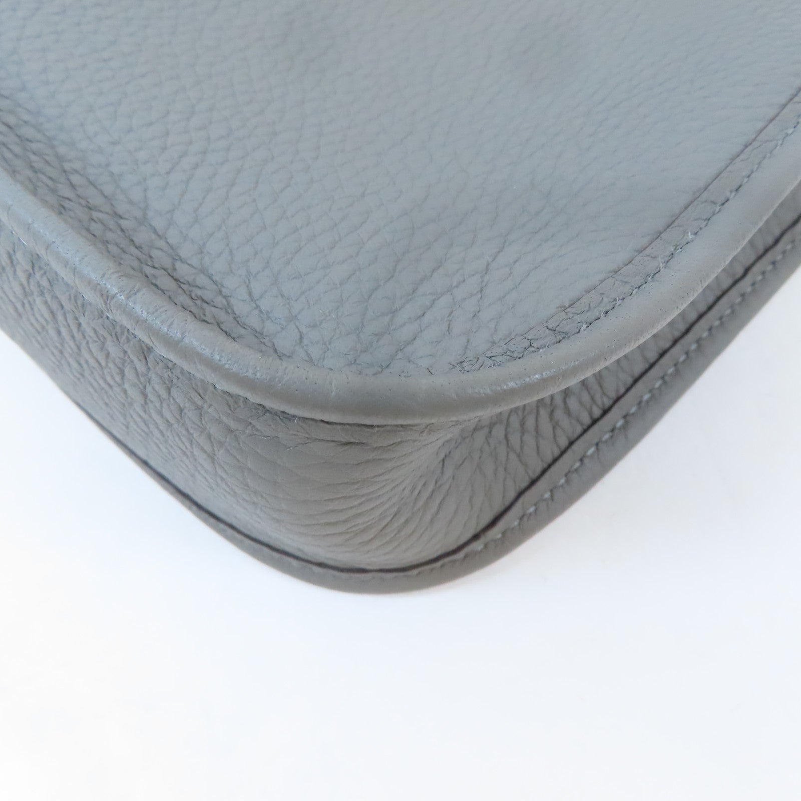 HERMES Clemence皮革Evelyne TPM銀扣肩背袋Gris Mayer灰色