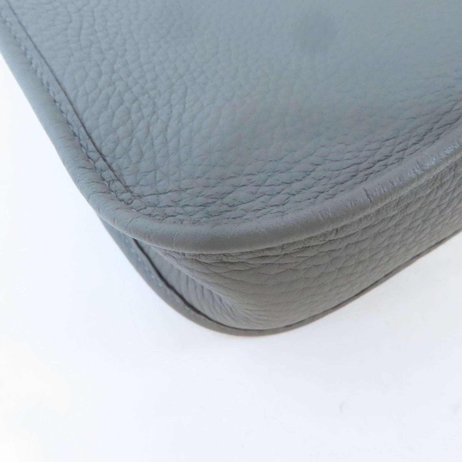 HERMES Clemence皮革Evelyne TPM銀扣肩背袋Gris Mayer灰色