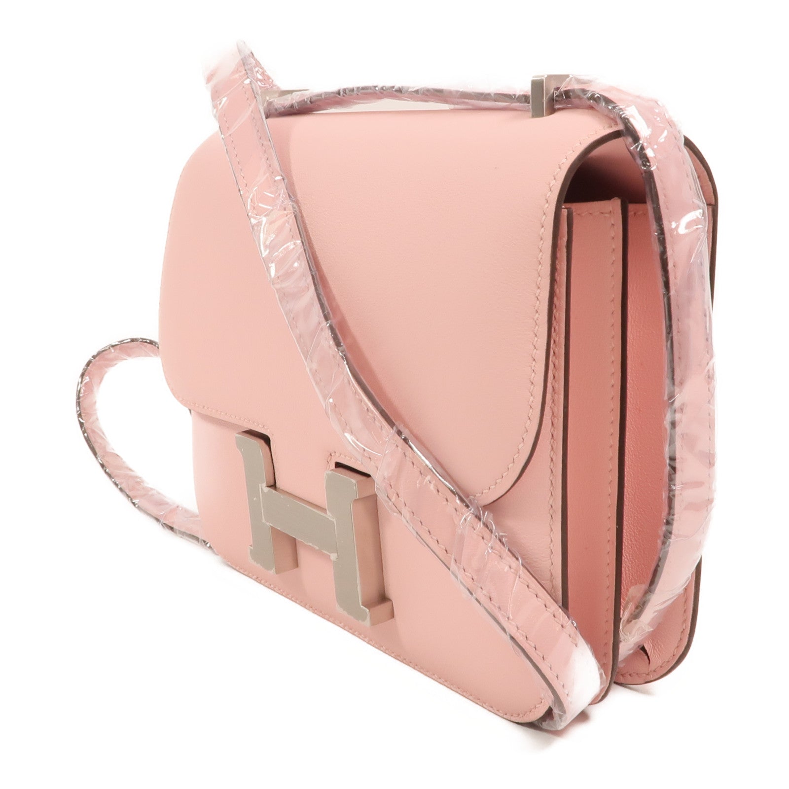 HERMES Swift皮革Constance Mini肩背袋Rose Sakura