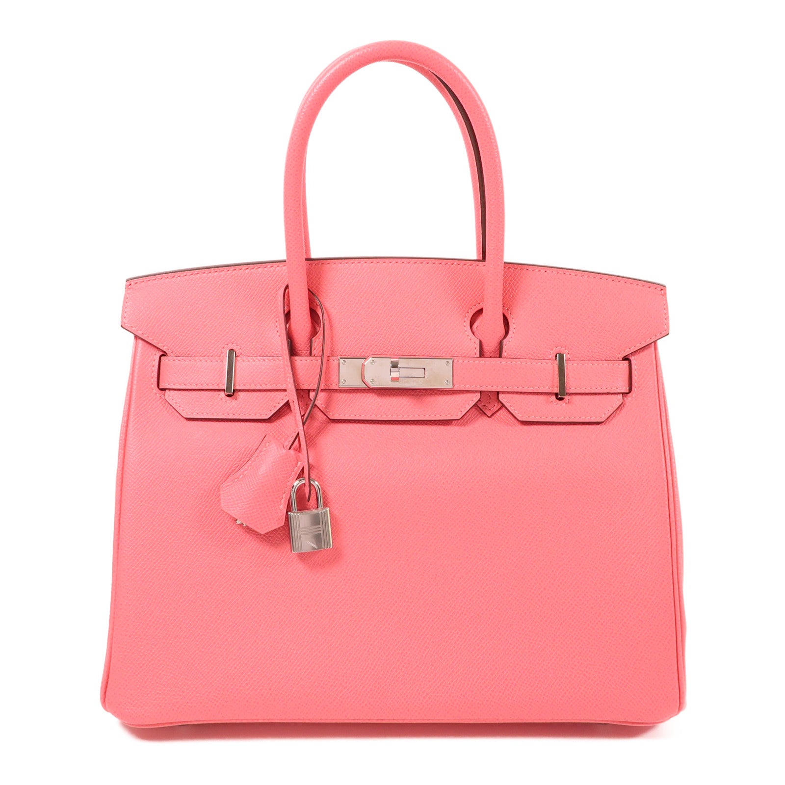 HERMES Epsom皮革Birkin 30銀扣手挽袋8W Rose Azalee