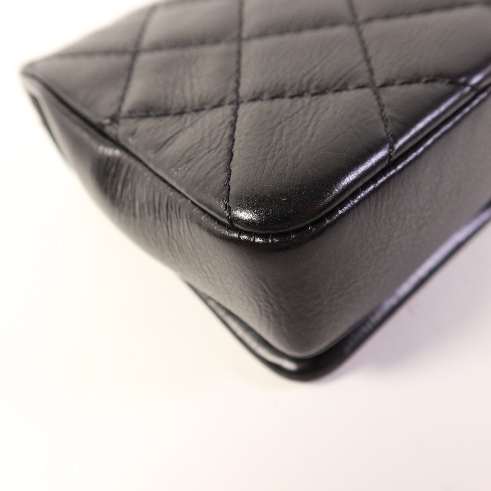 CHANEL 牛皮皮革Chain Shoulder銀扣鏈帶肩背袋