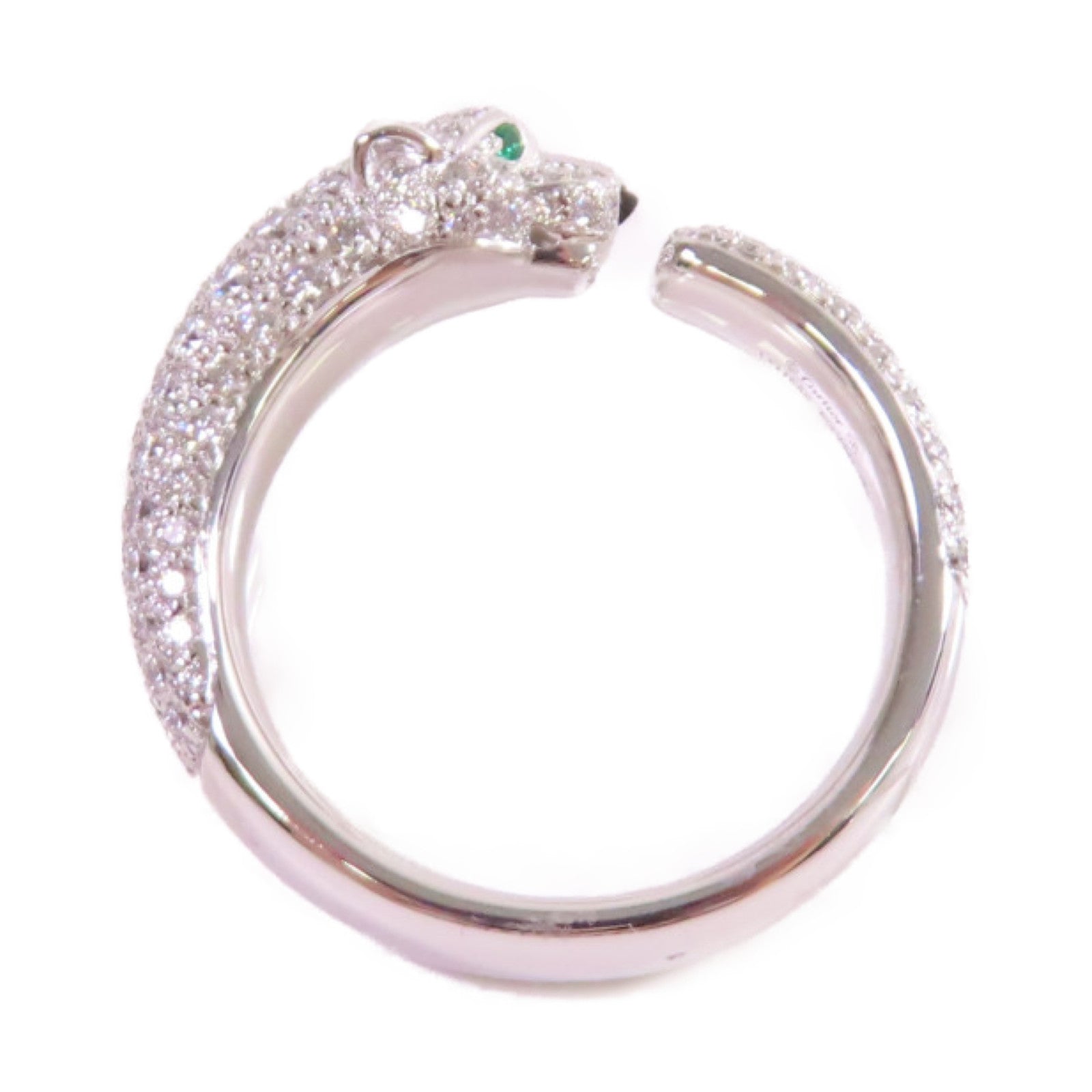 CARTIER 18K白金/鑽石Panthere De Cartier Diamond Ring戒指#58/US#8.25
