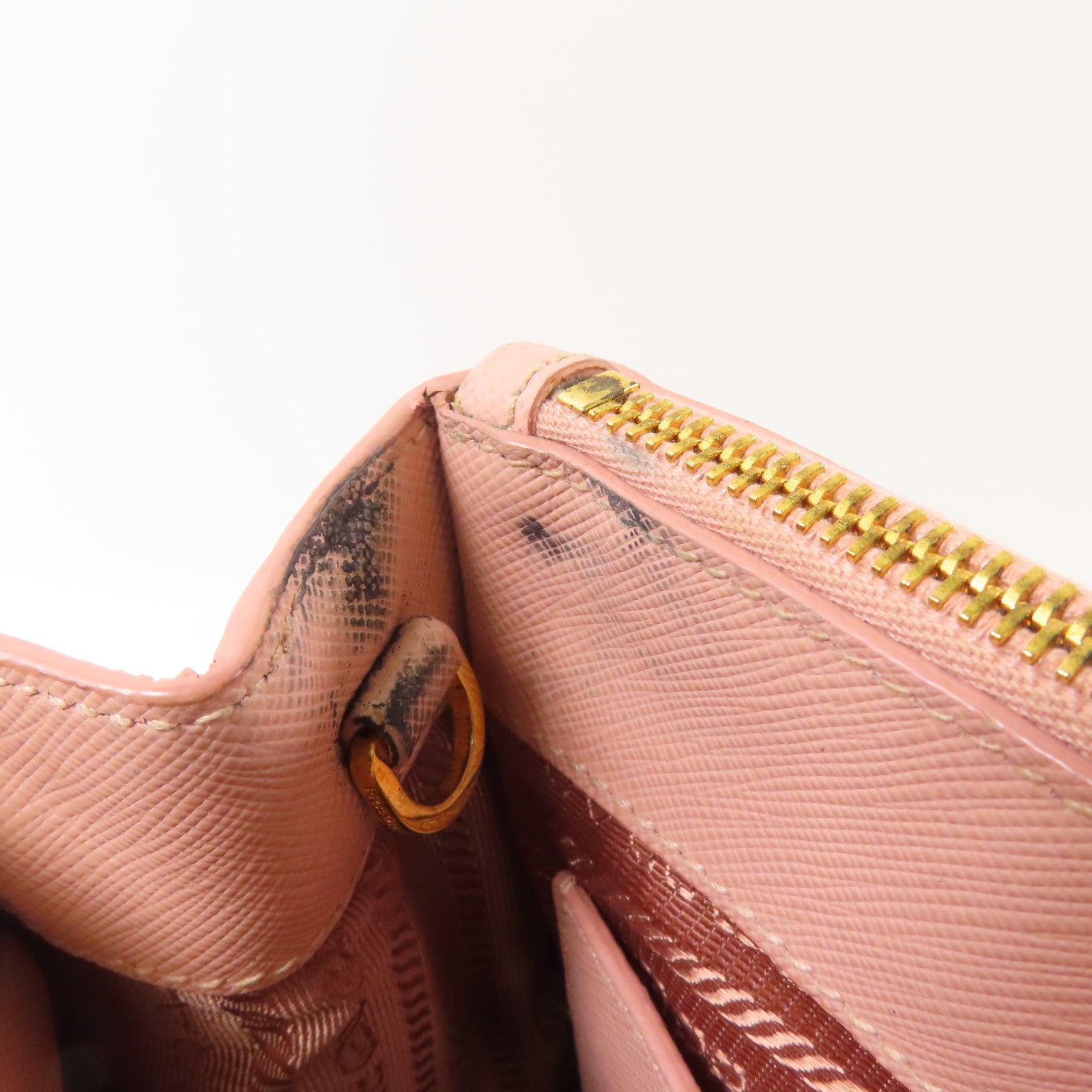 PRADA 牛皮皮革2 way Shoulder金扣手挽肩背兩用袋
