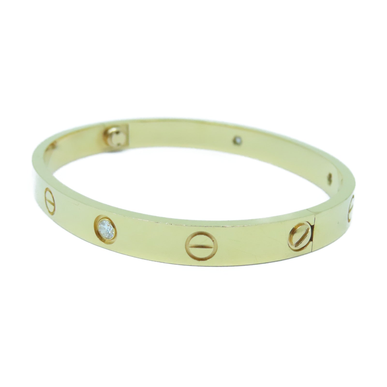 CARTIER 【激減優惠】18K玫瑰金Love Bracelet 4 Diamonds手鐲Cartier#17#16cm