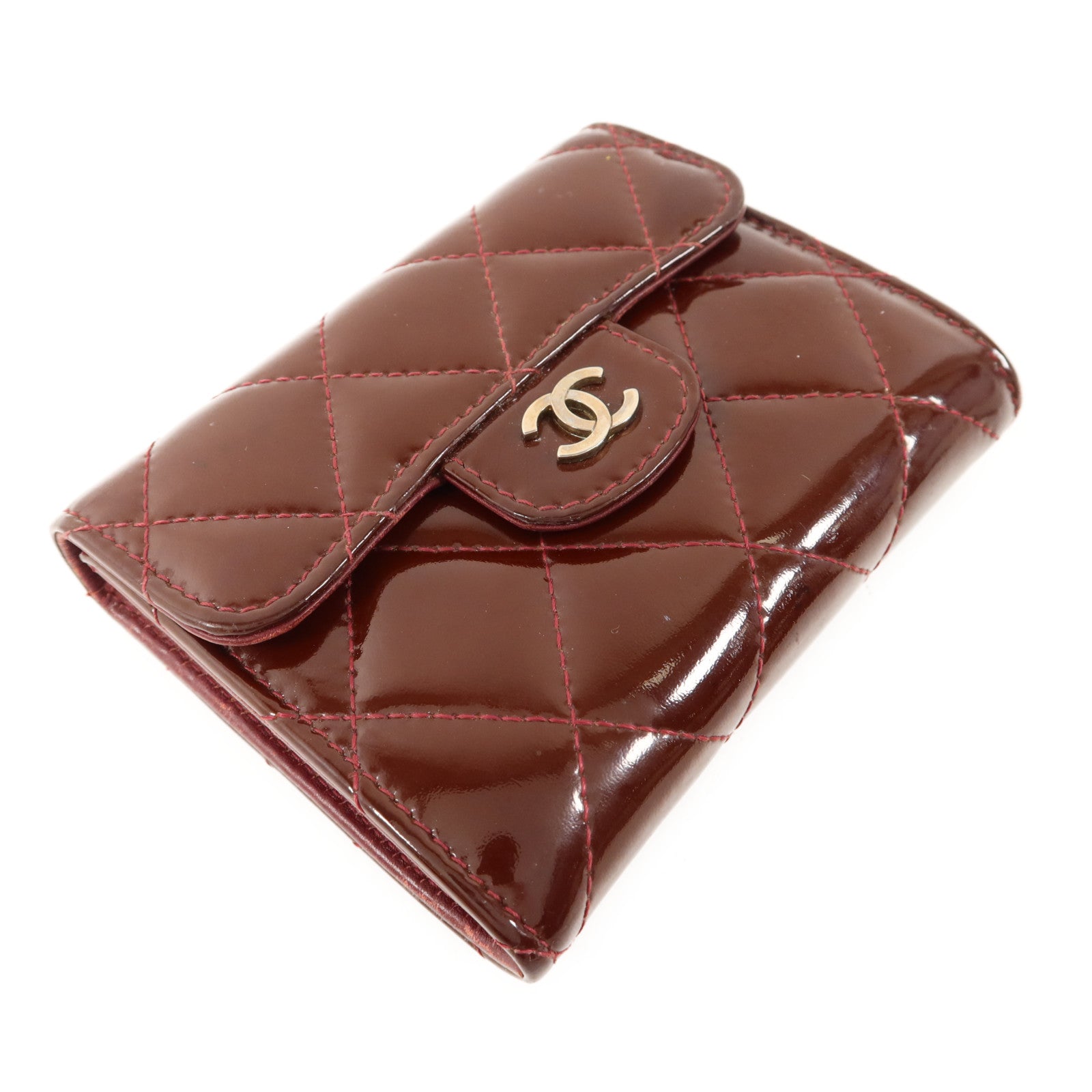 CHANEL 漆皮皮革Card Case銀扣卡片套