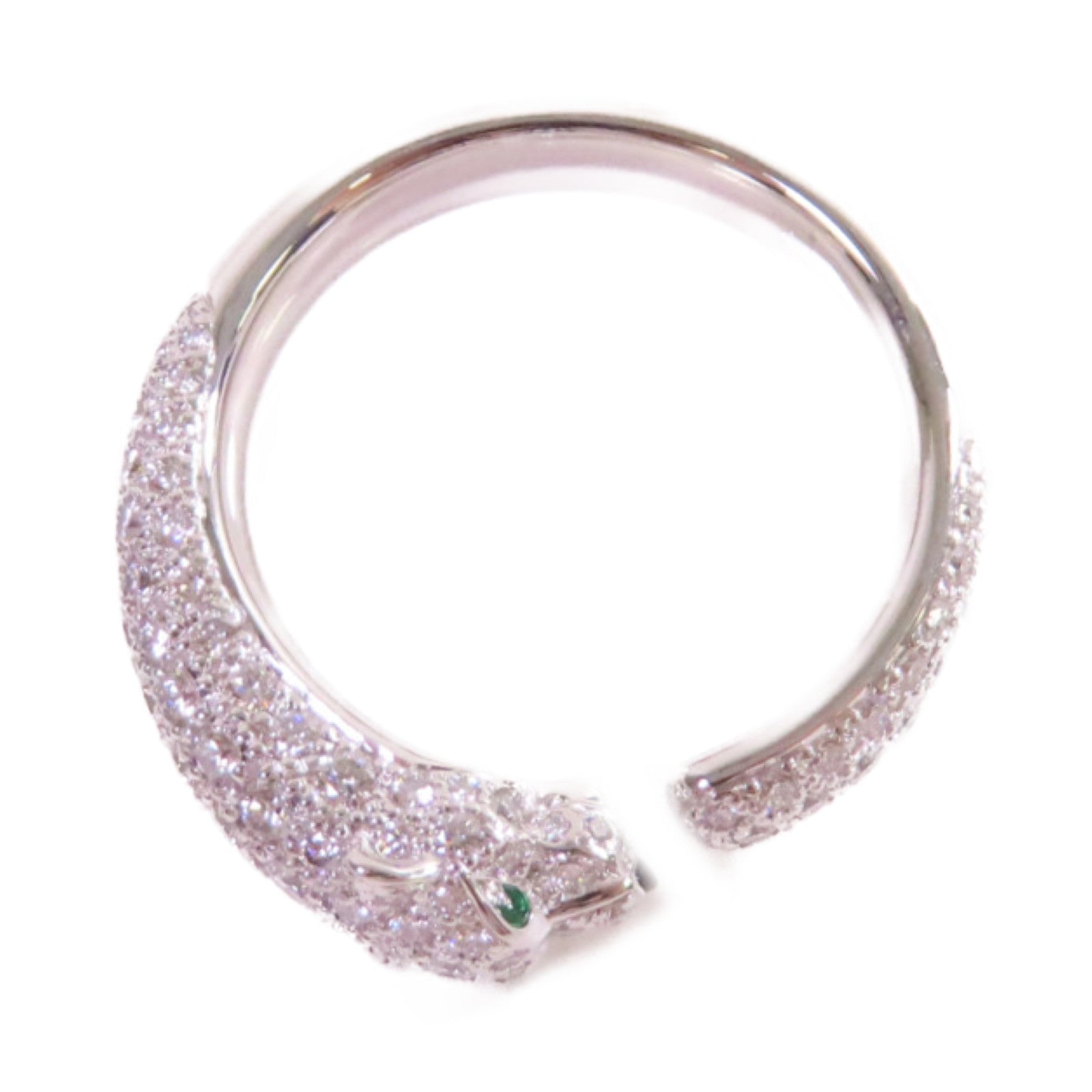 CARTIER 18K白金/鑽石Panthere De Cartier Diamond Ring戒指#58/US#8.25