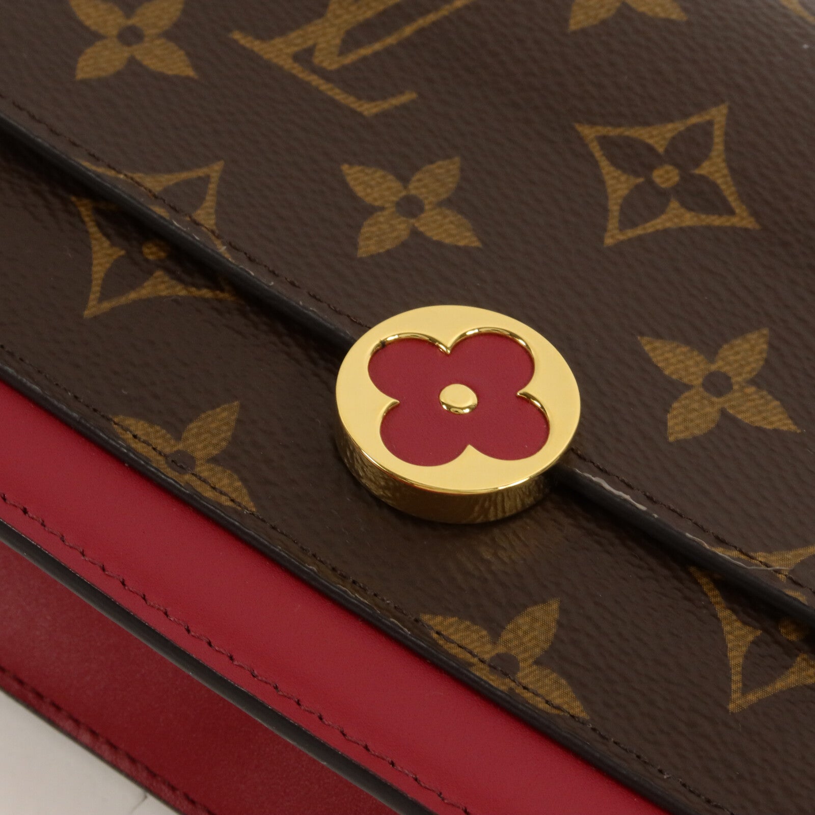 LOUIS VUITTON Monogram Portefeuille Flore鏈帶肩背袋