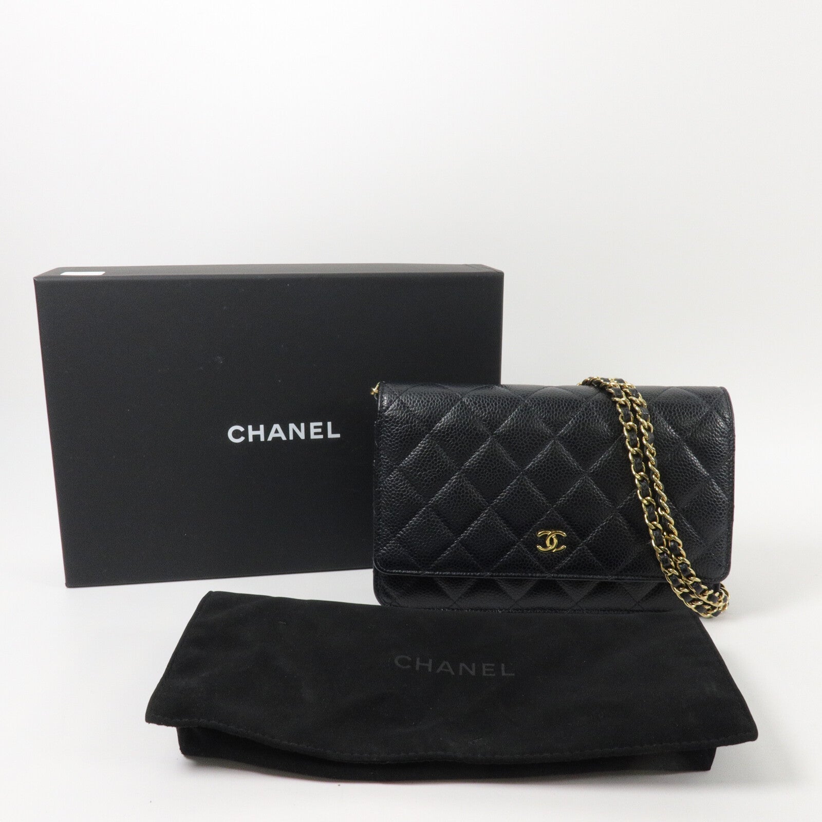 CHANEL 牛皮皮革WOC Wallet On Chain鏈帶肩背袋