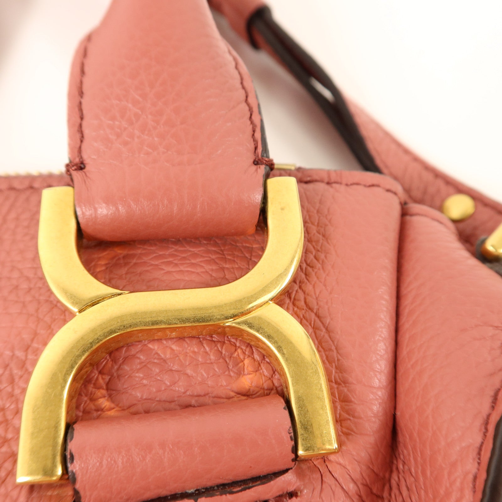 Chloe 牛皮皮革2 Way Shoulder Bag金扣手挽肩背兩用袋
