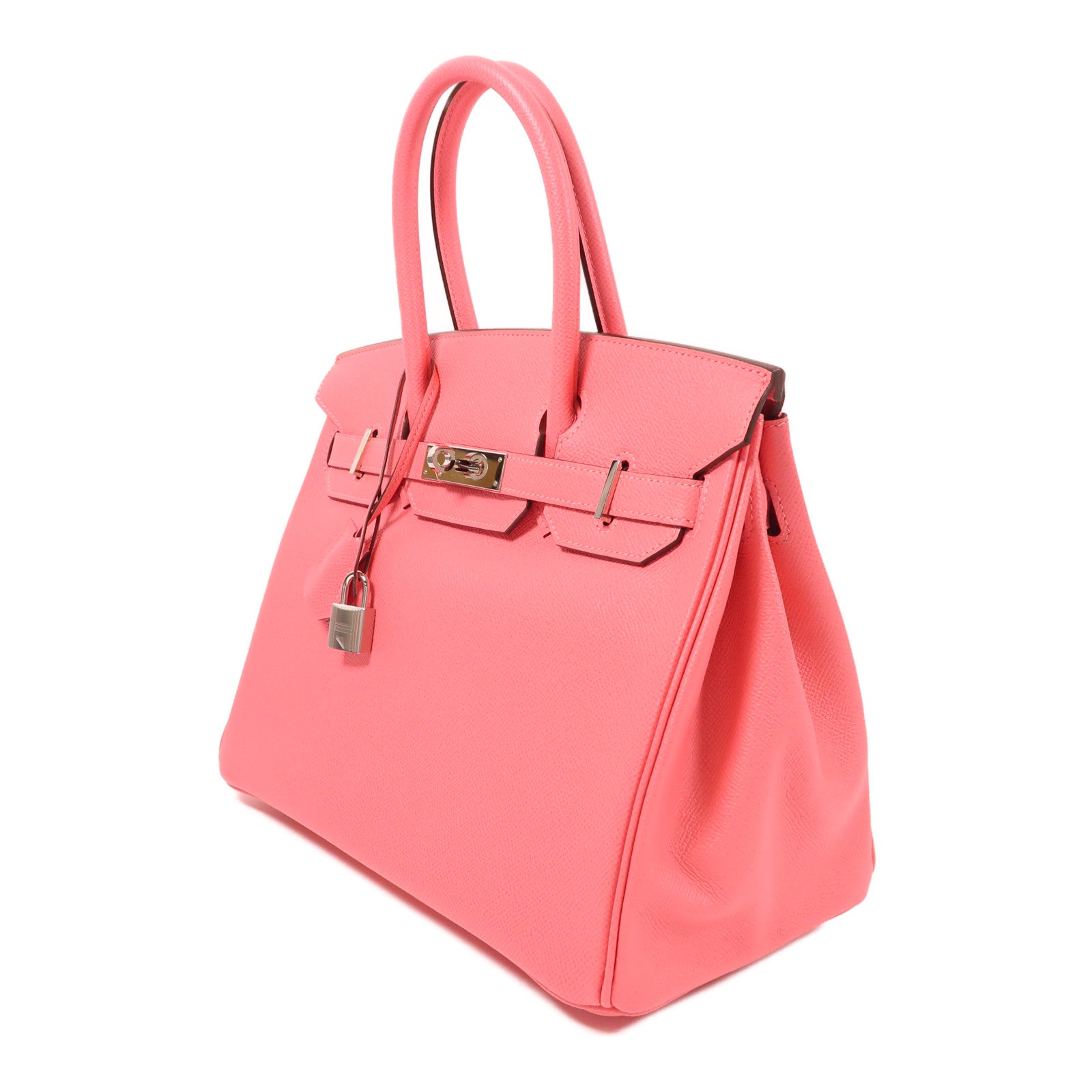 HERMES Epsom皮革Birkin 30銀扣手挽袋8W Rose Azalee