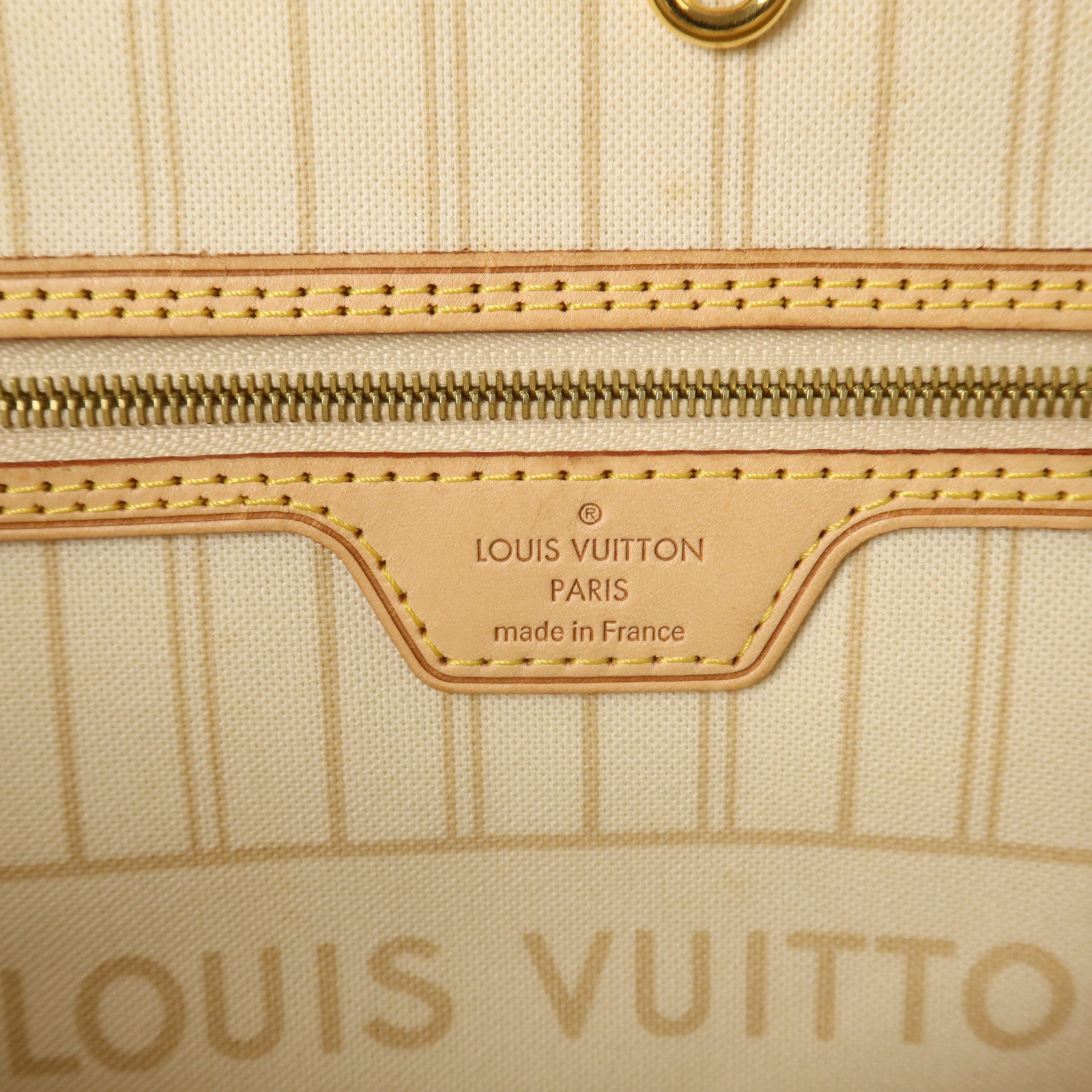 LOUIS VUITTON Damier Azur Neverfull MM金扣肩背袋