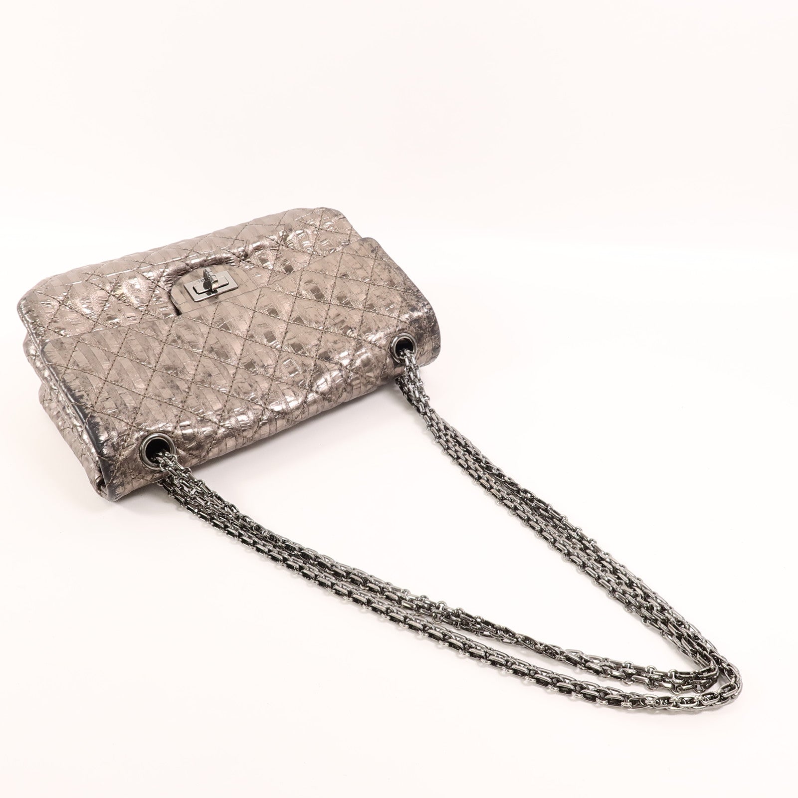 CHANEL 牛皮皮革2.55 Medium鏈帶肩背袋