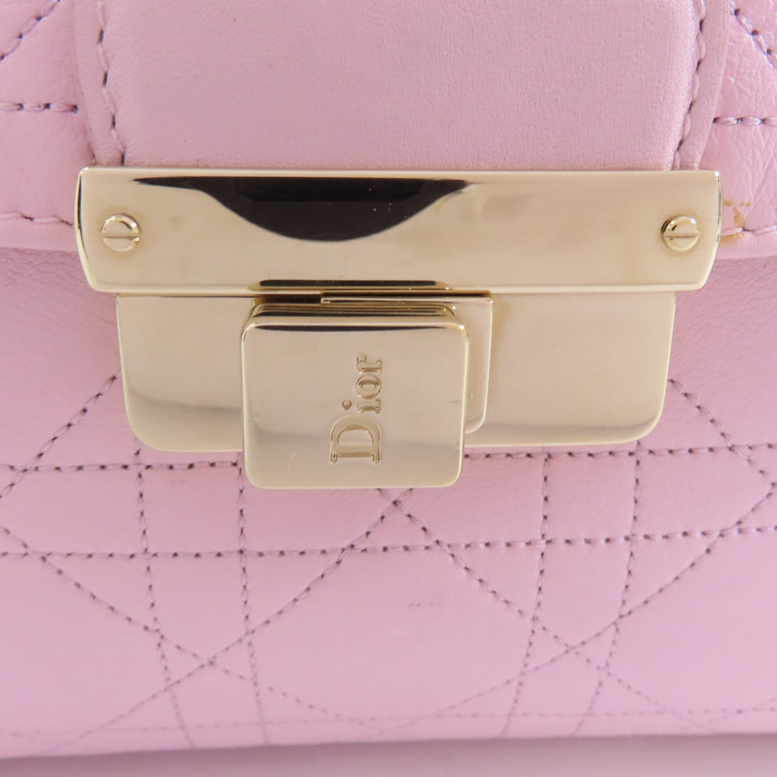 Dior 牛皮皮革Chain Shoulder Bag金扣鏈帶肩背袋粉紅色