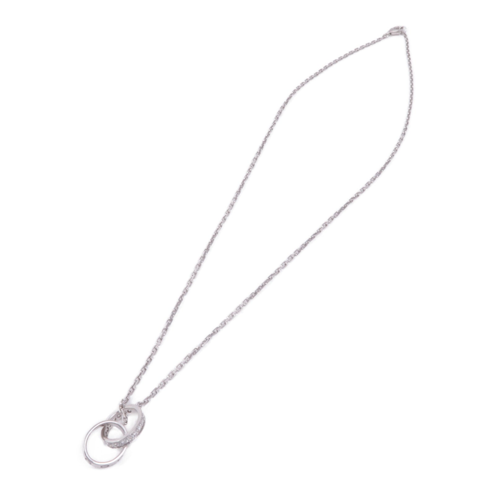 CARTIER 【激減優惠】18K白金Love Necklace Semi Paved鑽石項鍊