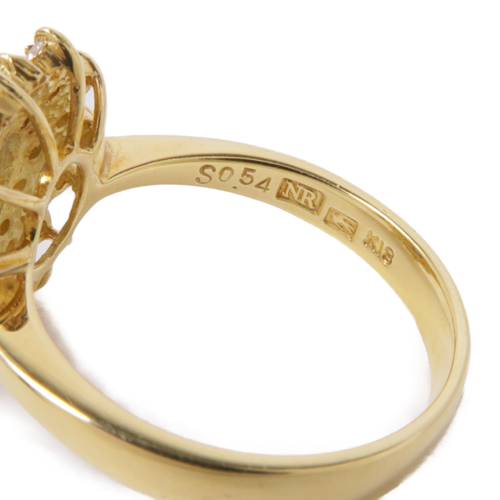 JEWELRY 【激減優惠】18K黃金Sapphire Diamond Ring藍寶石/鑽石戒指US#6