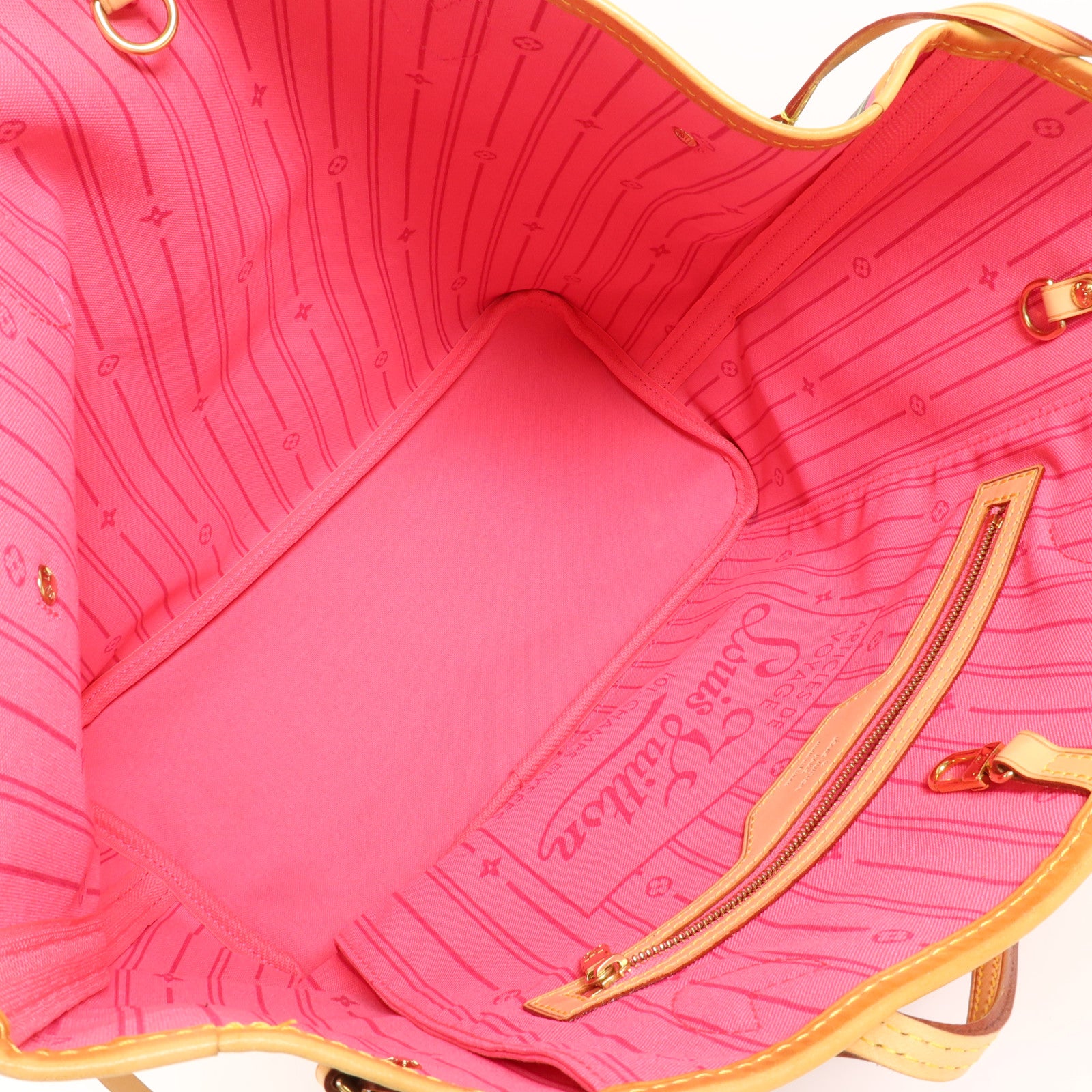 LOUIS VUITTON Monogram Rose Tote Neverfull MM金扣肩背袋