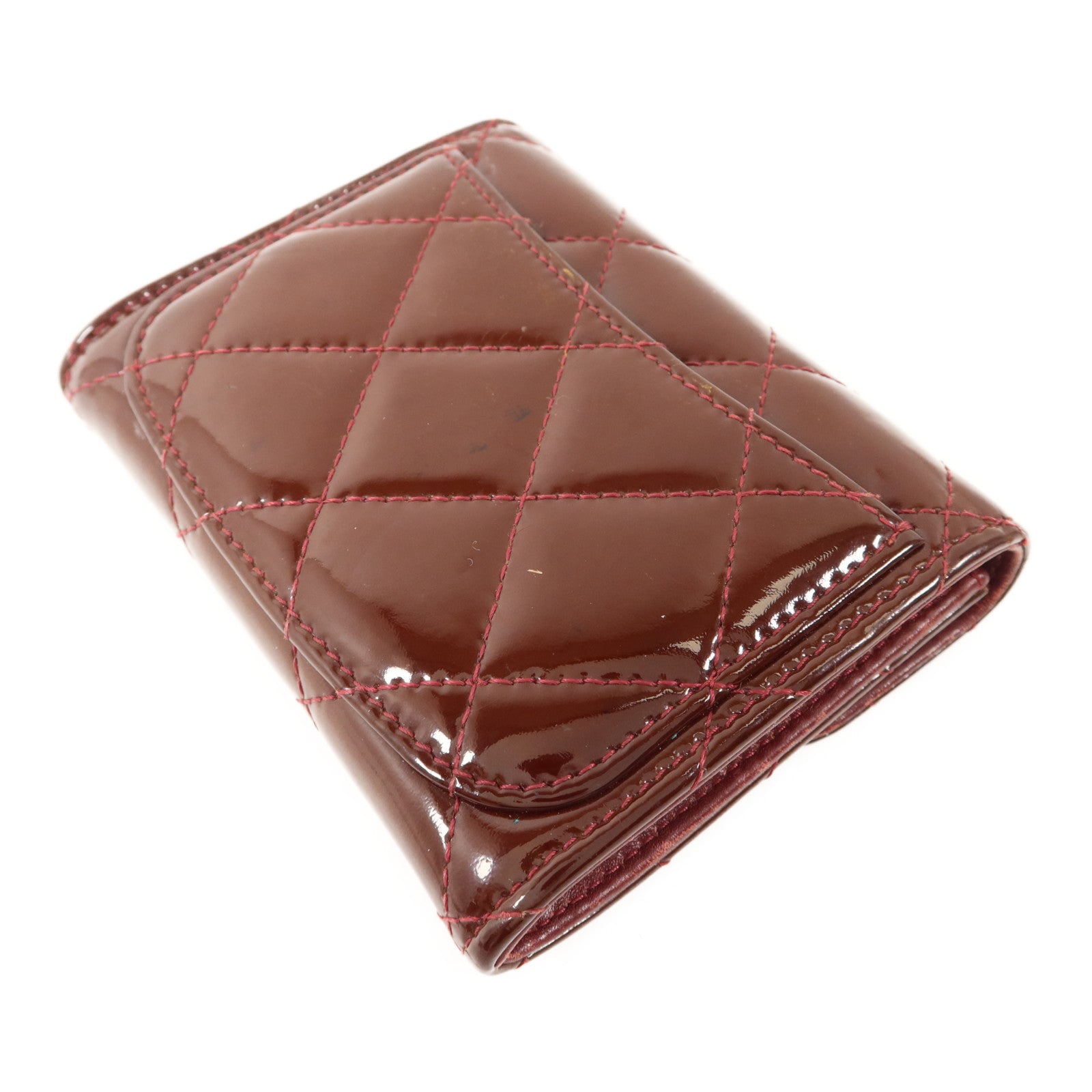 CHANEL 漆皮皮革Card Case銀扣卡片套
