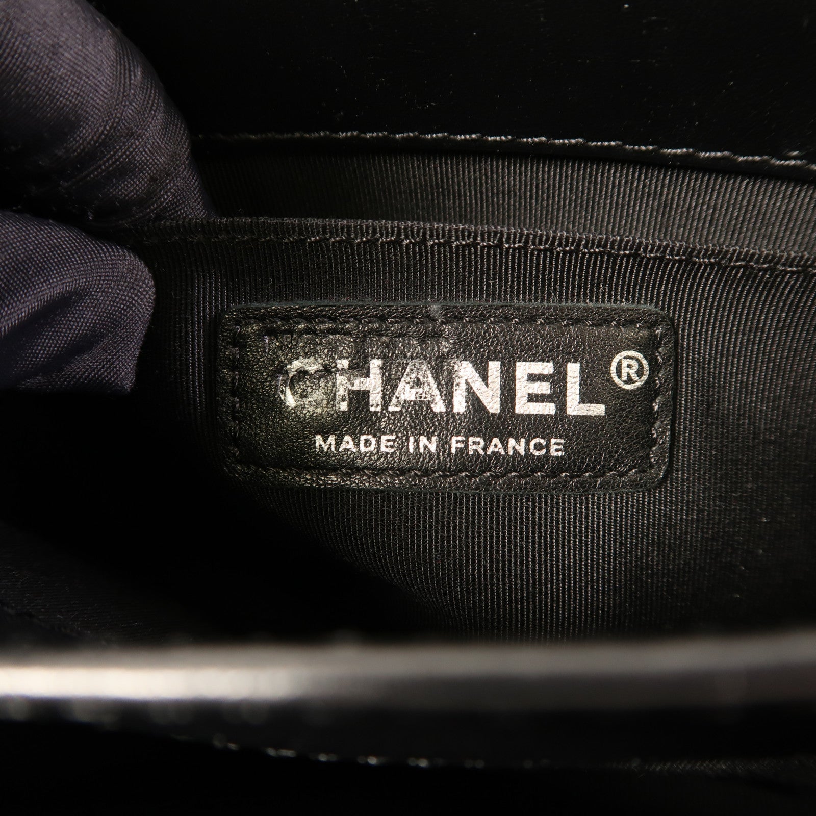 CHANEL CC SHW Chain Shoulder Bag Lambskin Leather Black