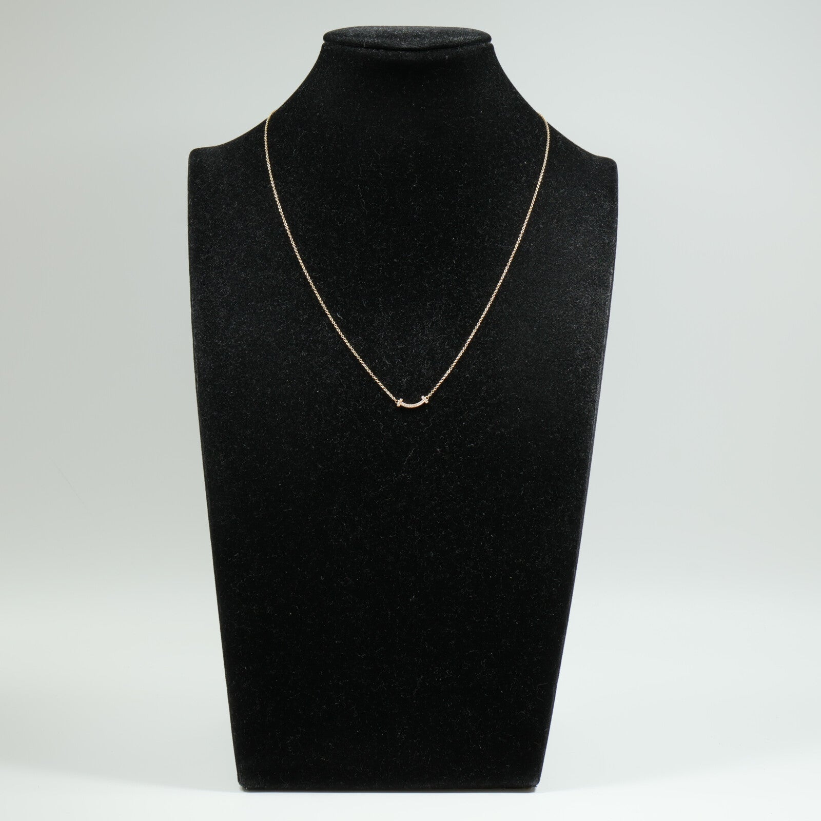 TIFFANY＆CO 18K玫瑰金T Smile Diamond Necklace項鍊