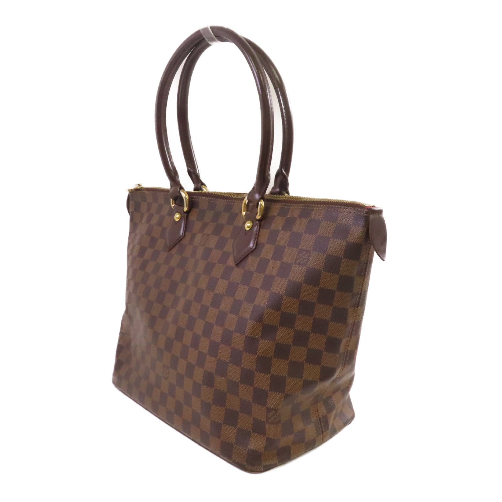 LOUIS VUITTON Damier Ebene Saleya MM Tote Bag金扣肩背袋啡色