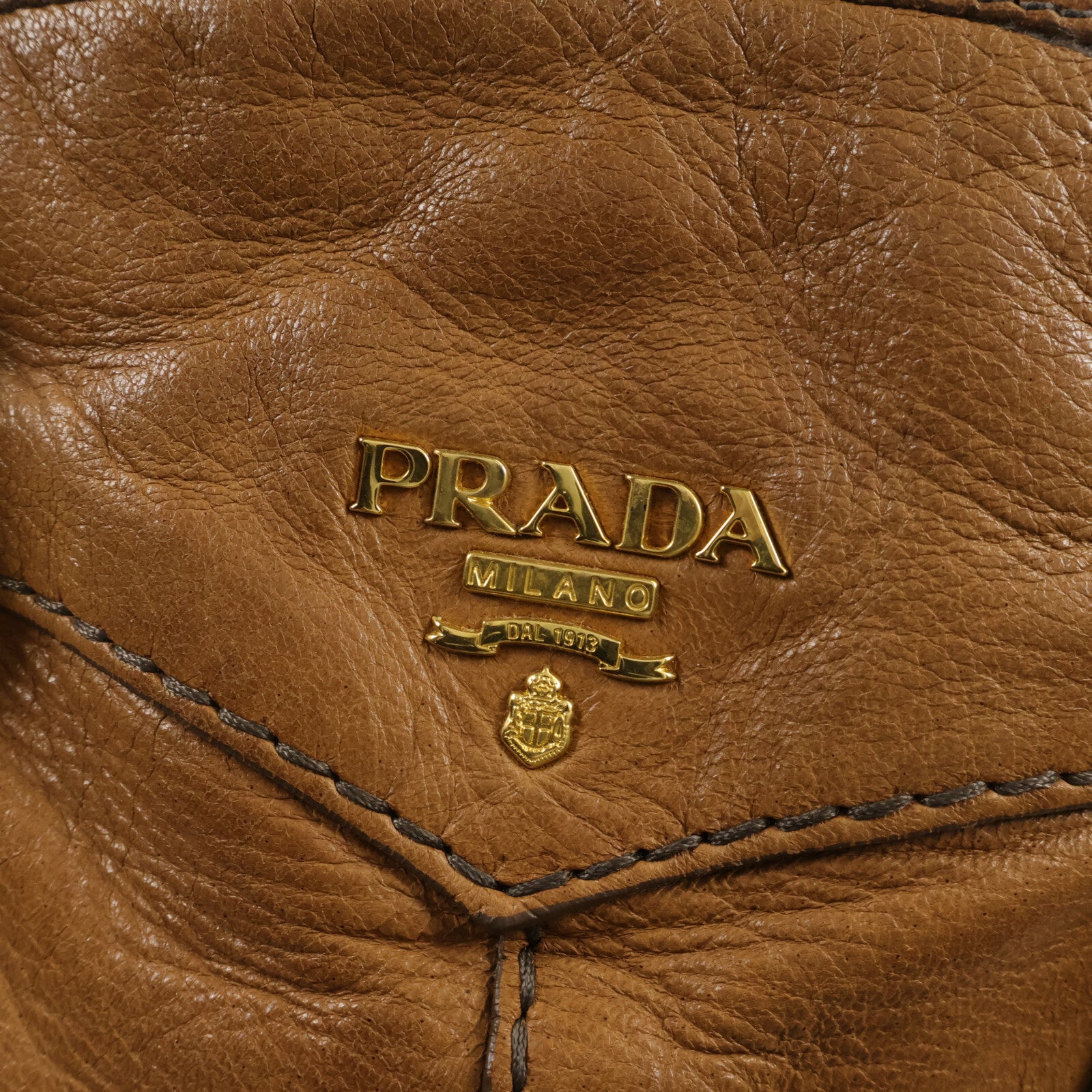 PRADA 鹿皮皮革Cervo Shine Bauletto手挽肩背兩用袋