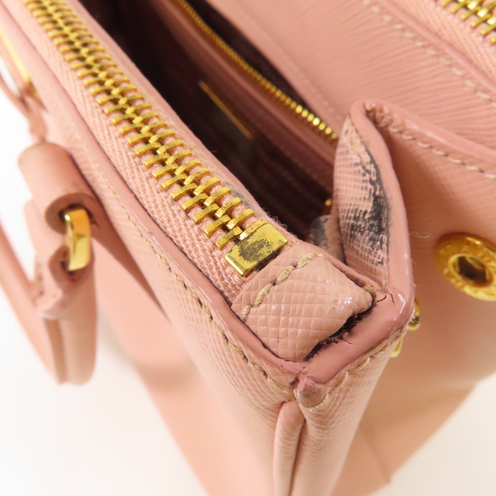 PRADA 牛皮皮革2 way Shoulder金扣手挽肩背兩用袋