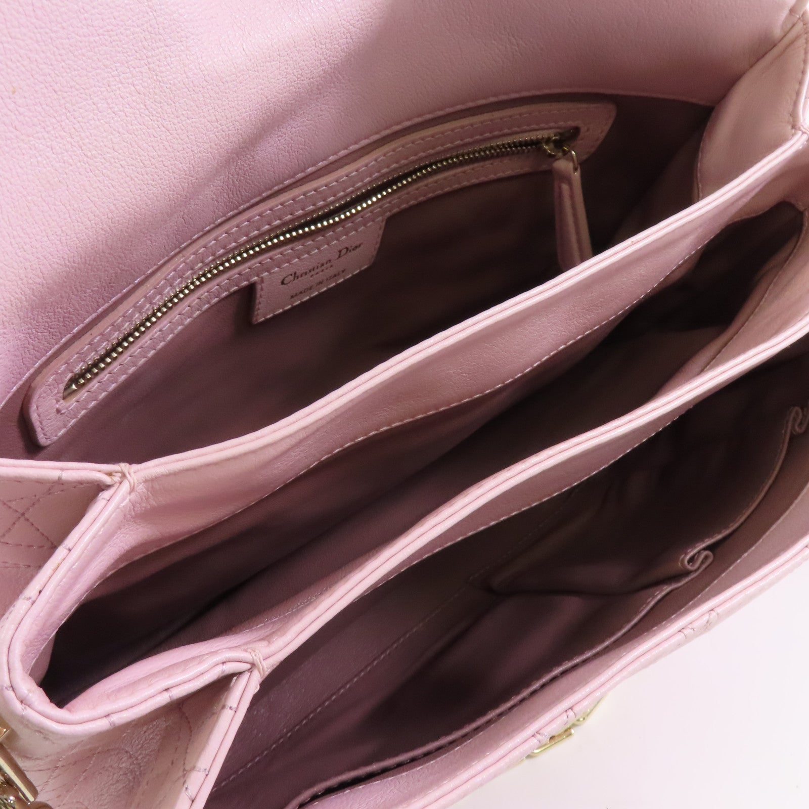 Dior 牛皮皮革Chain Shoulder Bag金扣鏈帶肩背袋粉紅色