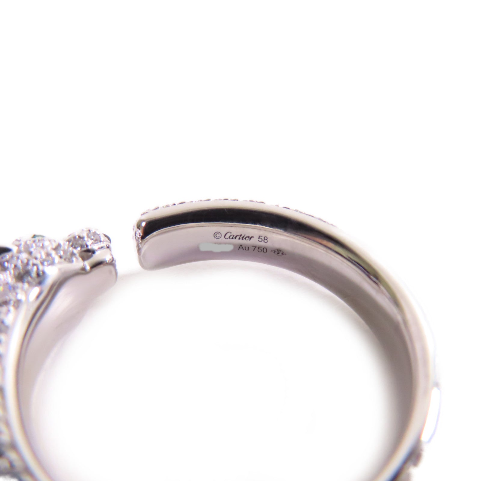 CARTIER 18K白金/鑽石Panthere De Cartier Diamond Ring戒指#58/US#8.25