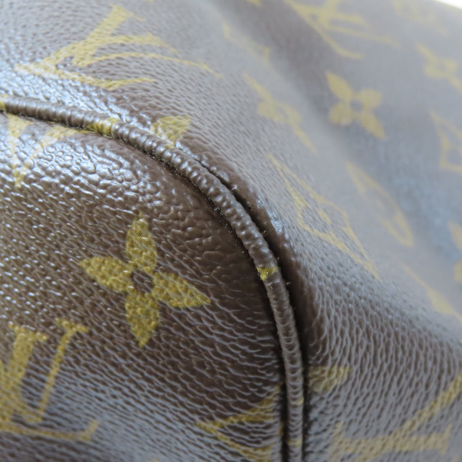 LOUIS VUITTON Monogram Neverfull MM金扣肩背袋啡色