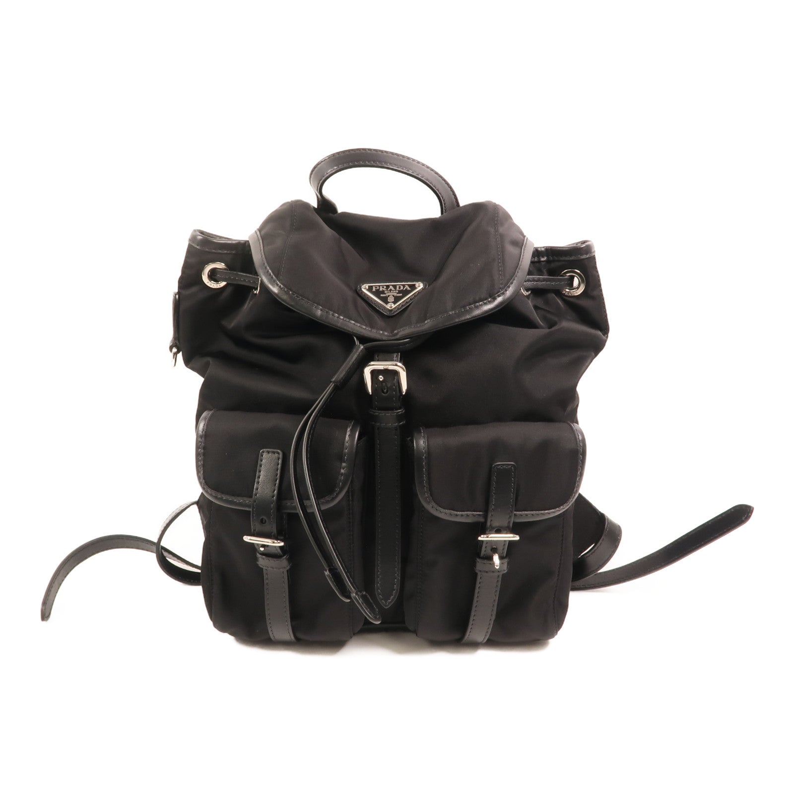 PRADA 尼龍Backpack銀扣背包
