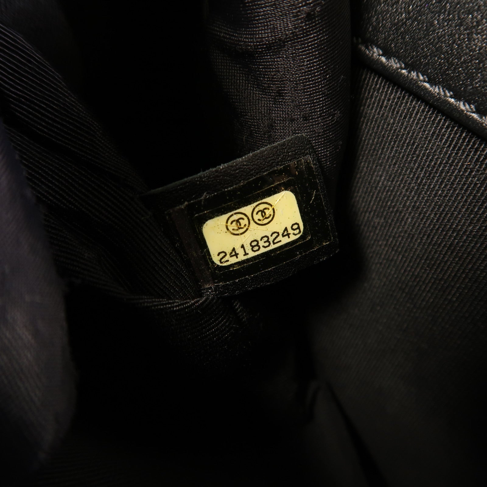 CHANEL CC SHW Chain Shoulder Bag Lambskin Leather Black