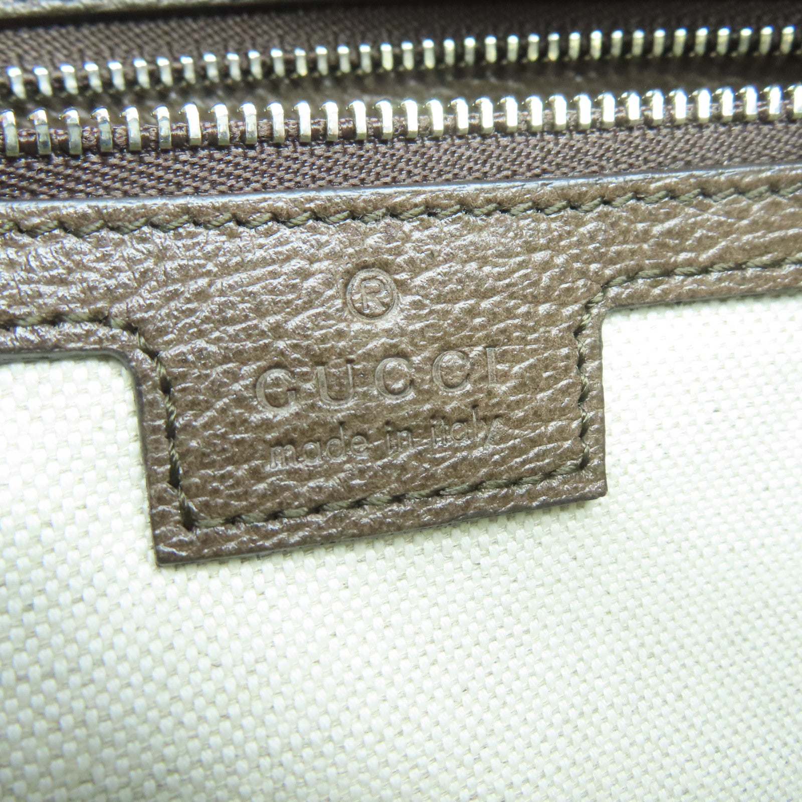 GUCCI 【激減優惠】塗層帆布2Way Shoulder銀扣手挽肩背兩用袋啡色