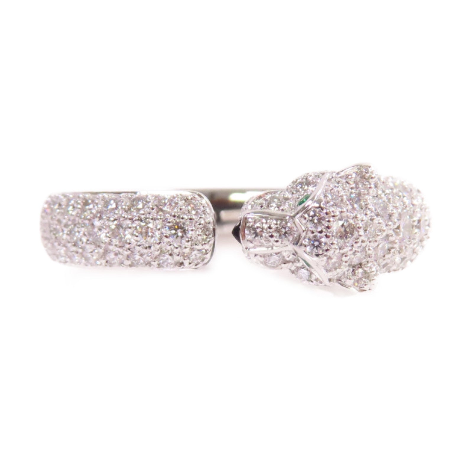 CARTIER 18K白金/鑽石Panthere De Cartier Diamond Ring戒指#58/US#8.25