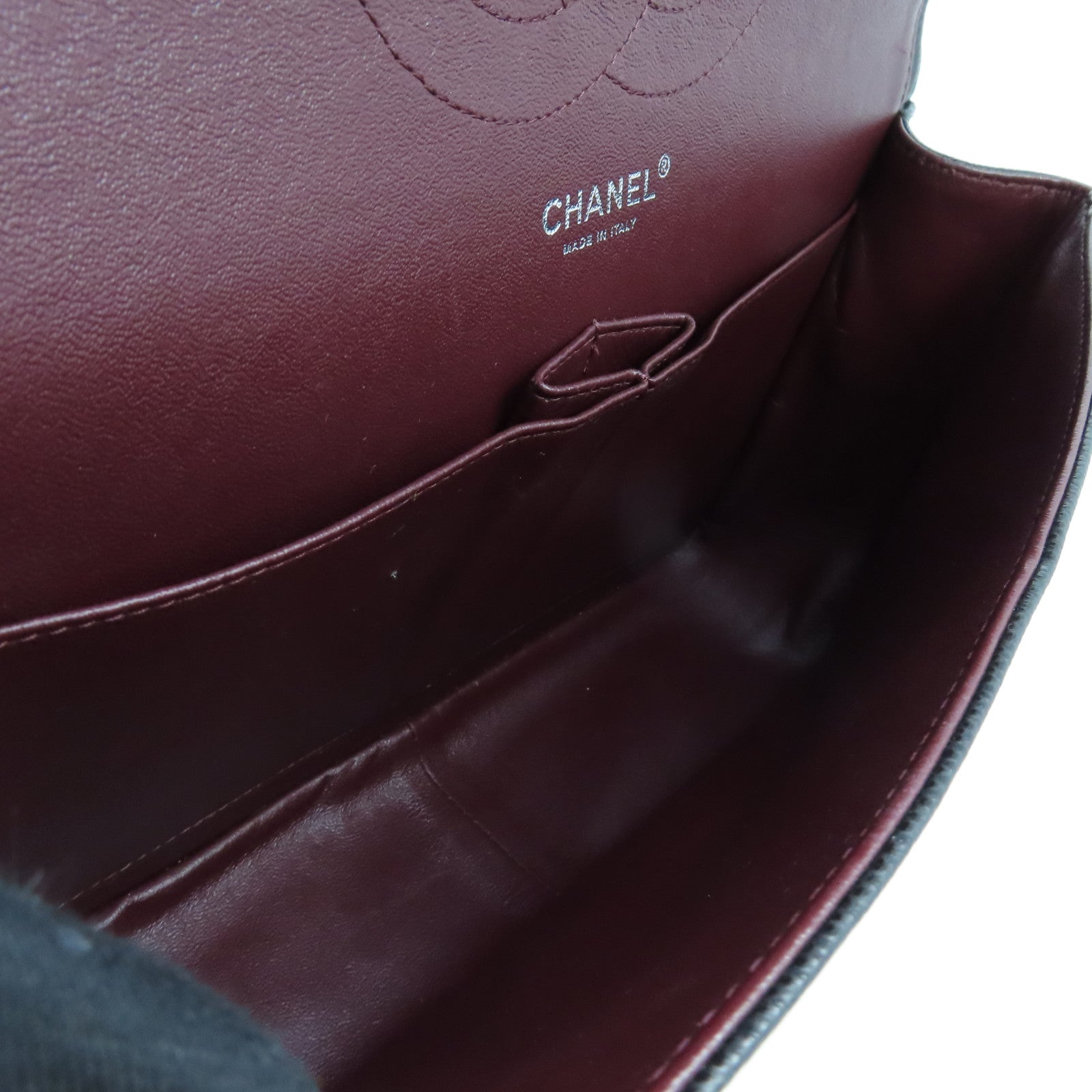 CHANEL 【清倉大減價】菱格Caviar皮革Jumbo Double Flap Classic銀扣鏈帶肩背袋黑色
