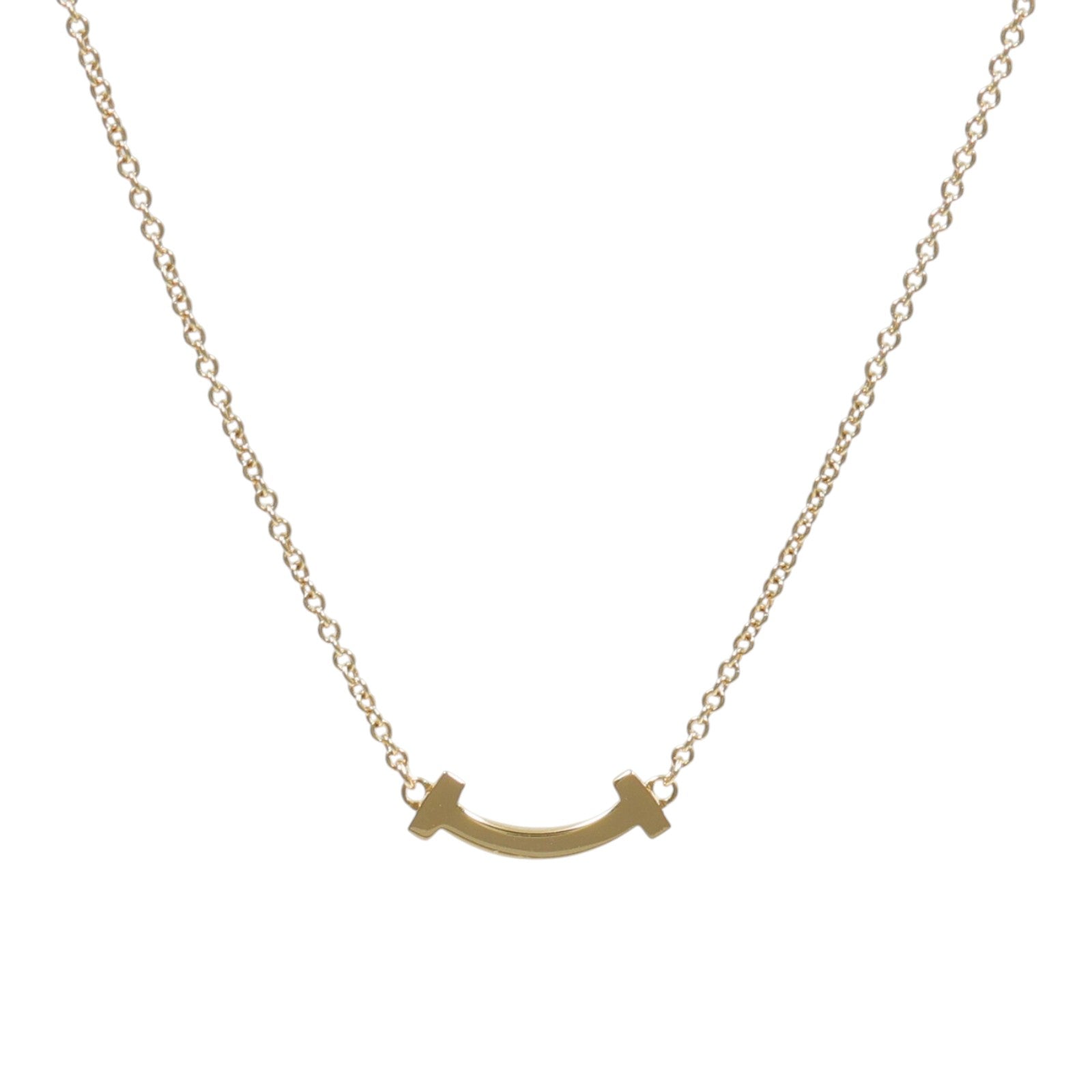 TIFFANY＆CO 18K玫瑰金T Smile Diamond Necklace項鍊