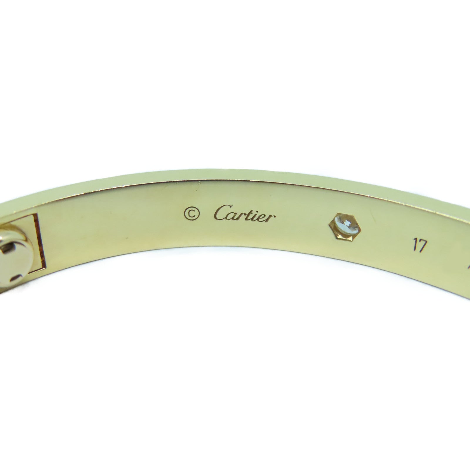 CARTIER 【激減優惠】18K玫瑰金Love Bracelet 4 Diamonds手鐲Cartier#17#16cm