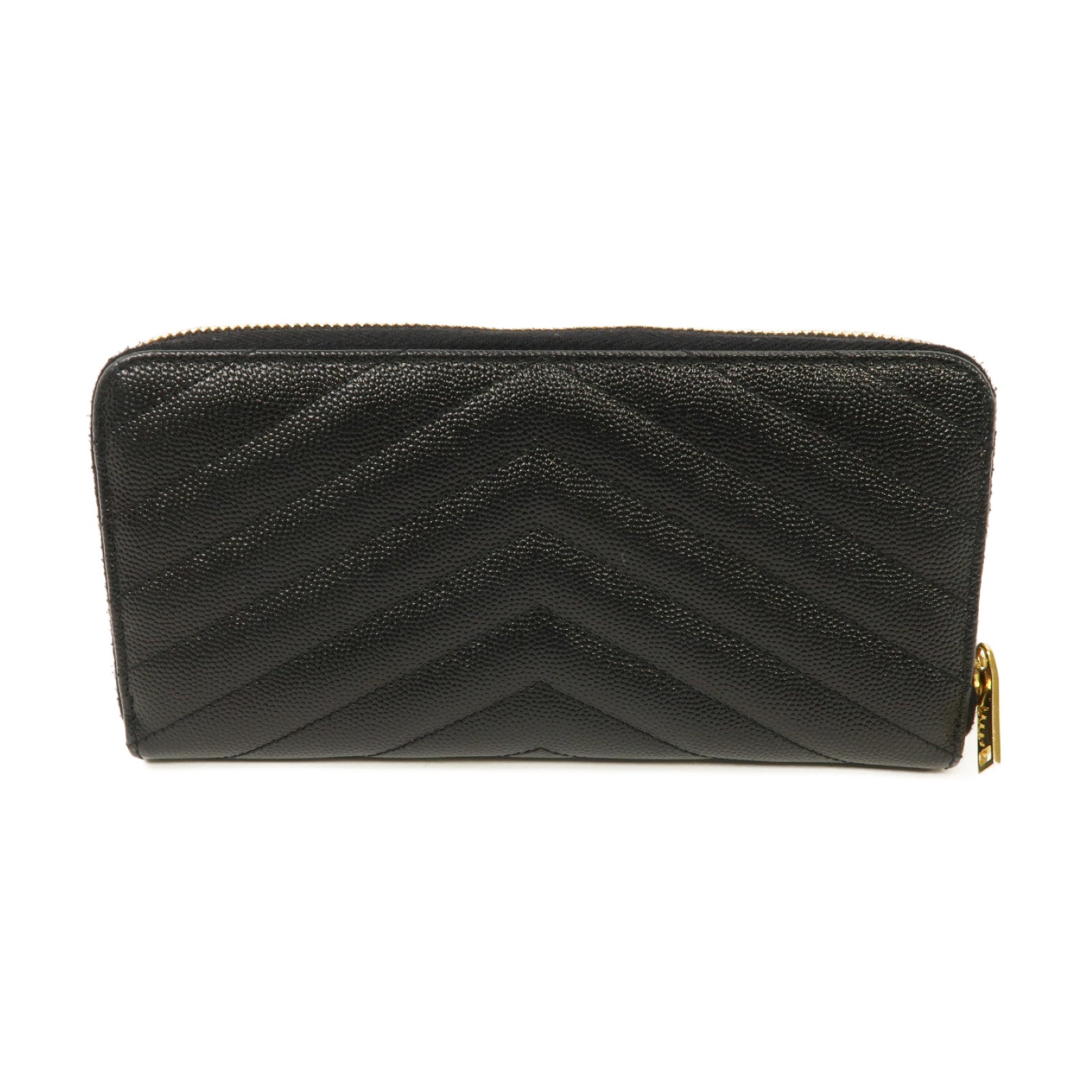 SAINT LAURENT 牛皮皮革Long Wallet金扣長錢包黑色