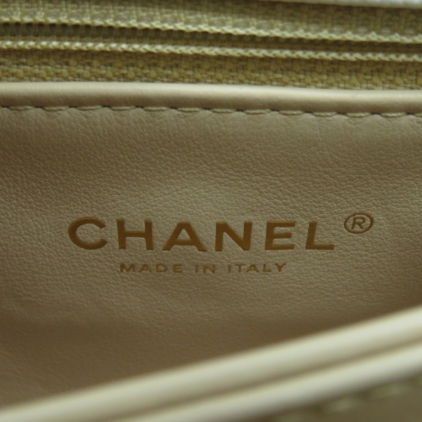 CHANEL 【激減優惠】菱格Caviar皮革Coco Handle金扣鏈帶肩背袋白色