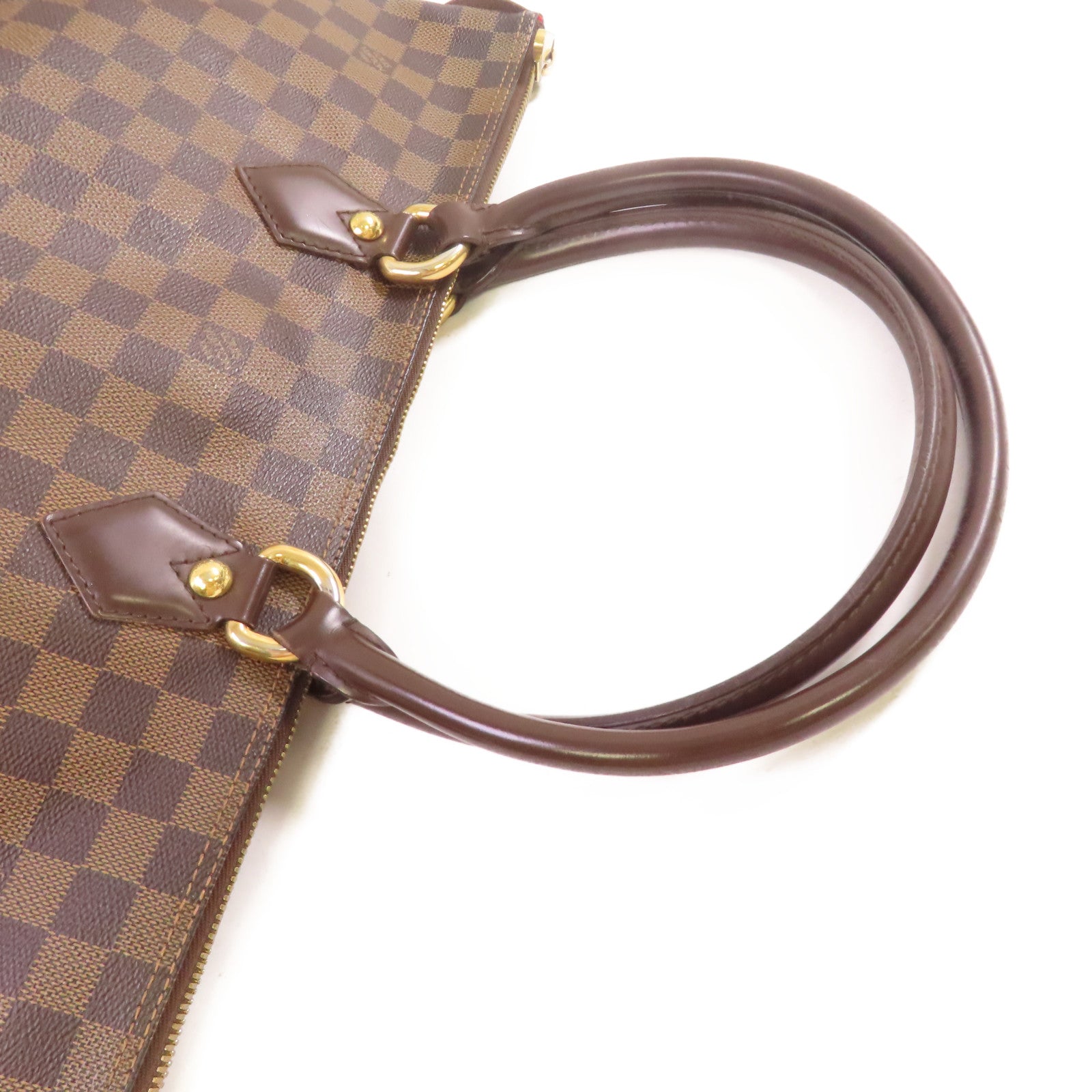 LOUIS VUITTON Damier Ebene Saleya MM Tote Bag金扣肩背袋啡色