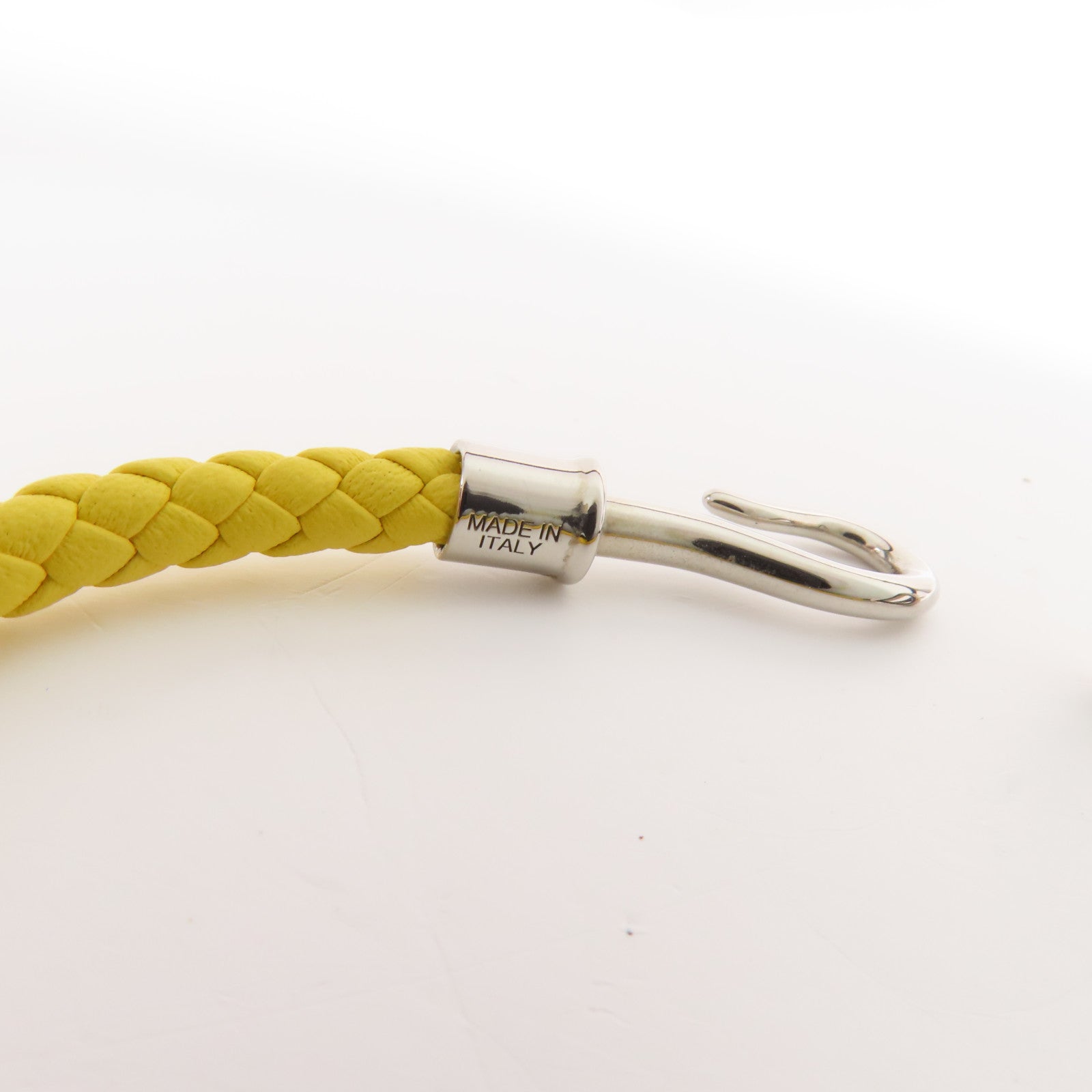 HERMES Swift皮革Jumbo H銀扣手鐲Jaune De Naples