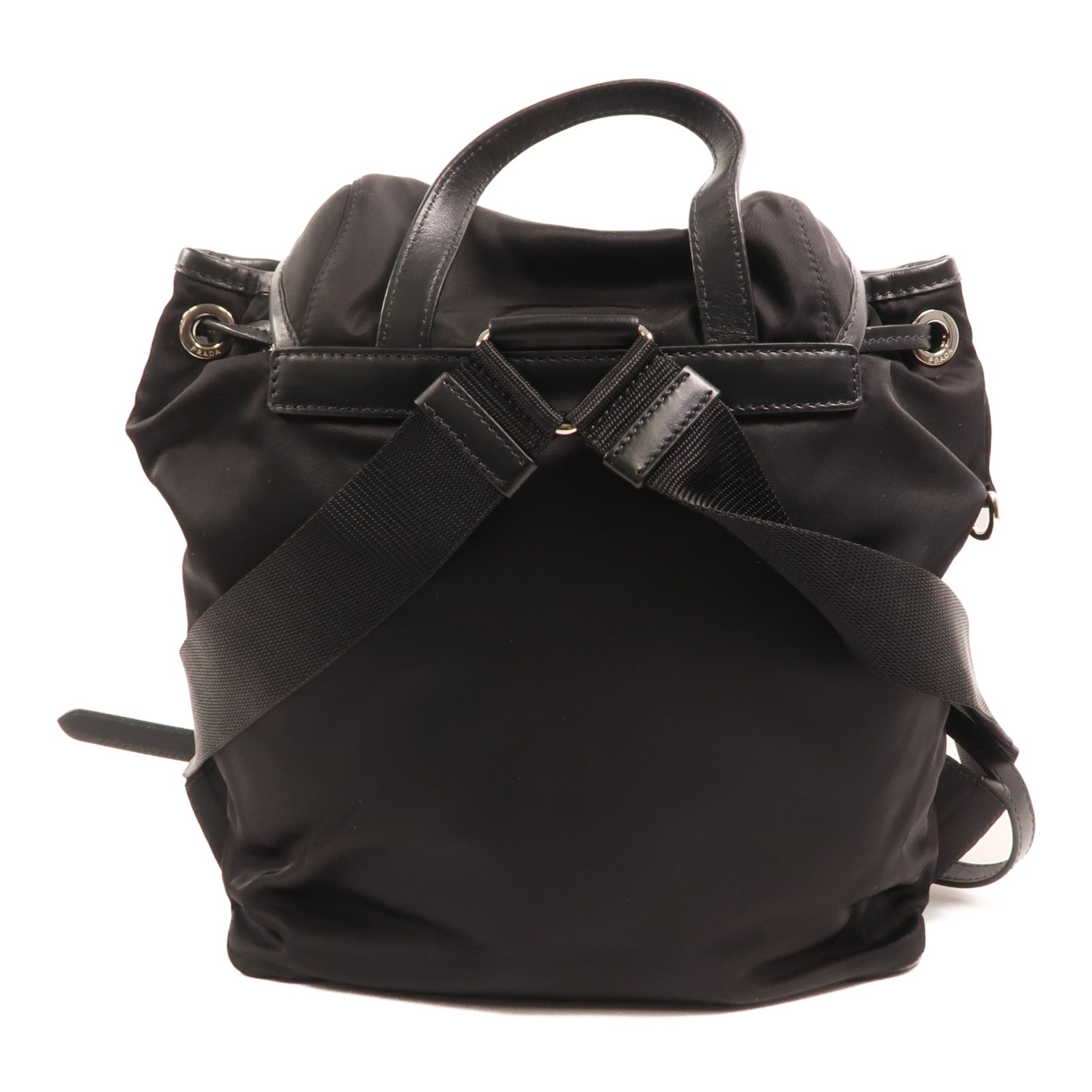 PRADA 尼龍Backpack銀扣背包