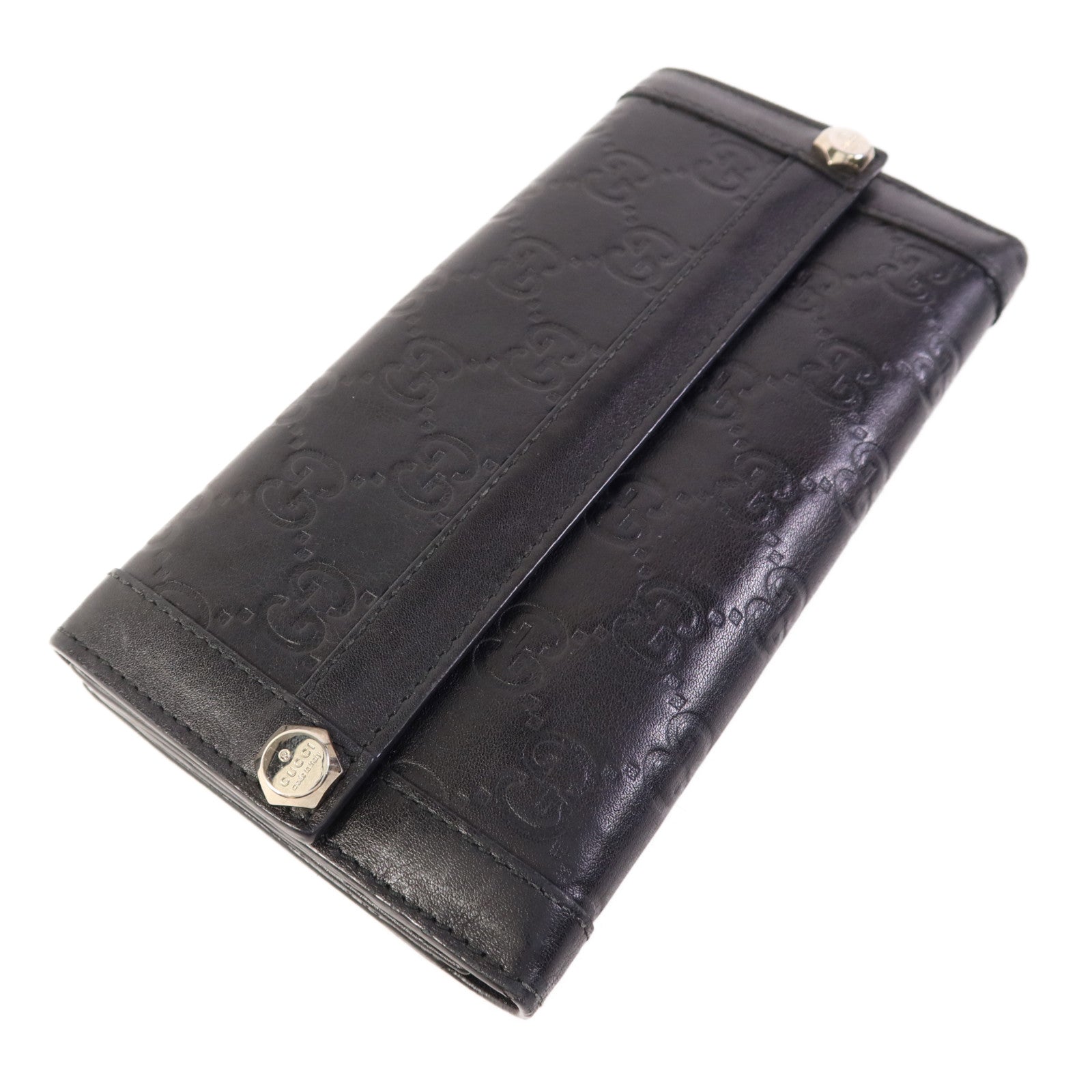 GUCCI 牛皮皮革Long Bifold Wallet銀扣長錢包