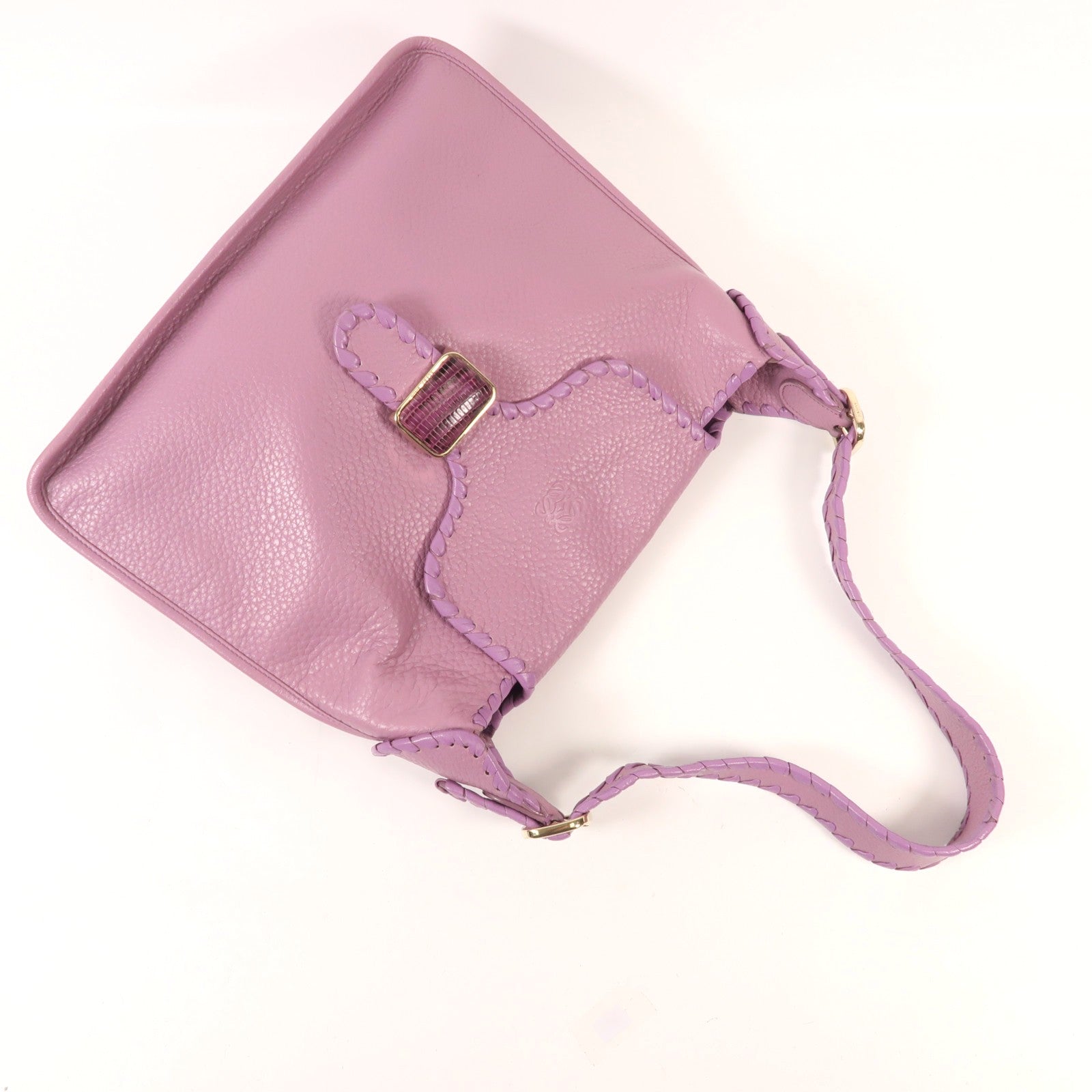 LOEWE 牛皮皮革/蜥蝪皮革Granada Bag金扣肩背袋